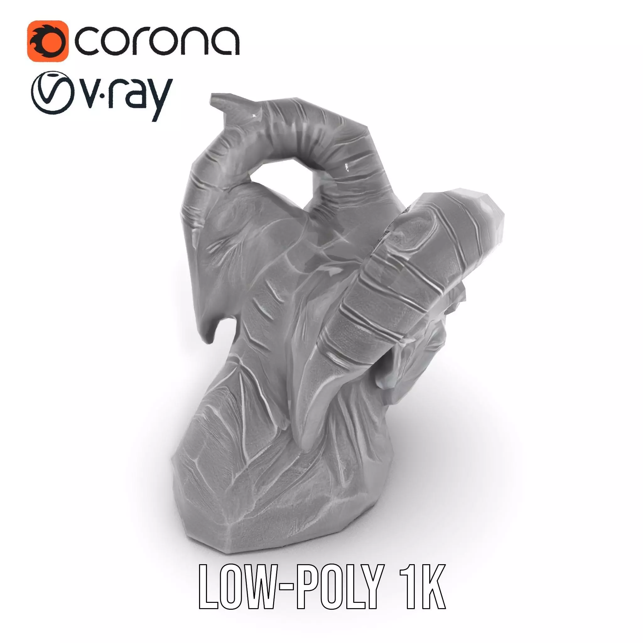 Black Gargoyle model pack Low-poly 3D model_7