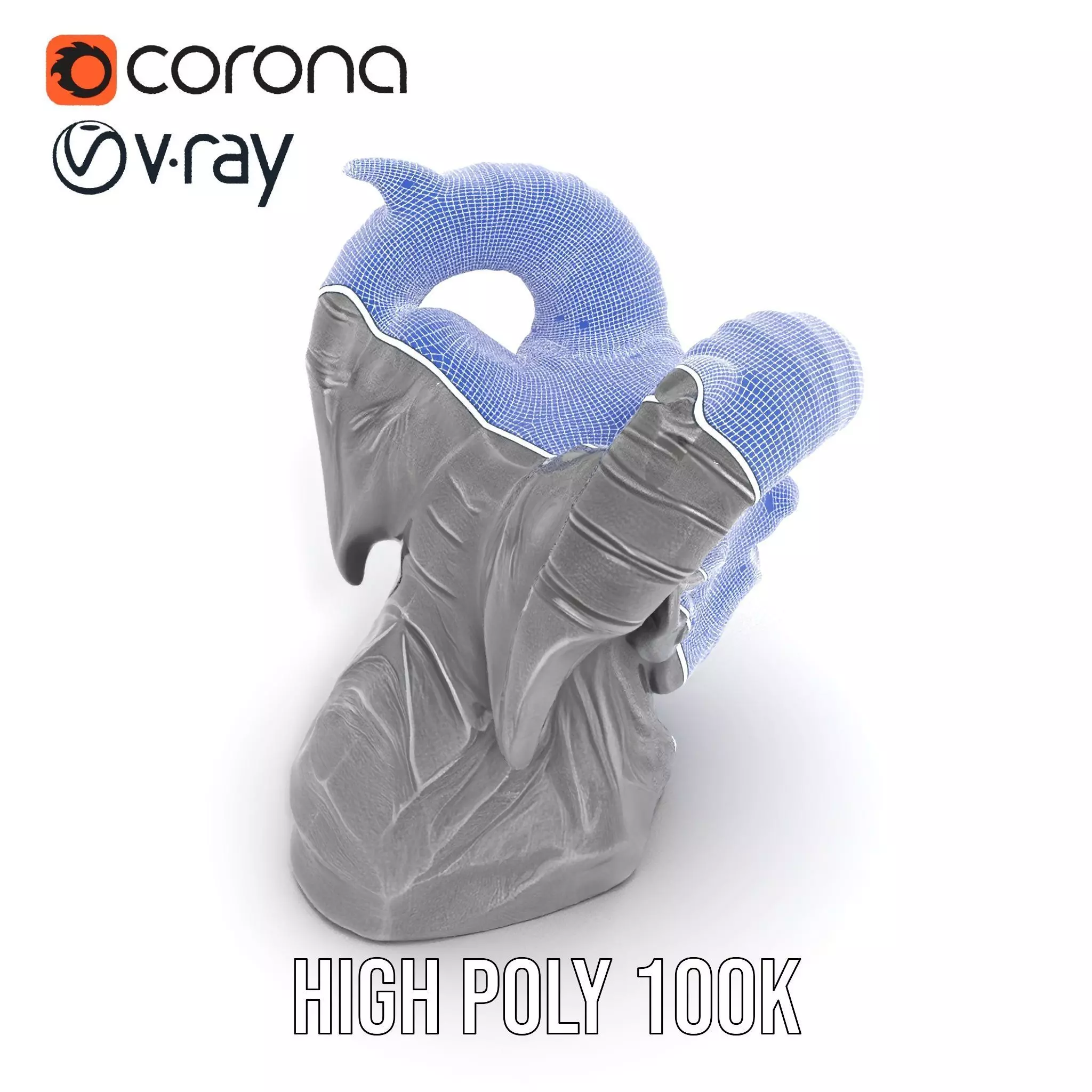 Black Gargoyle model pack Low-poly 3D model_33