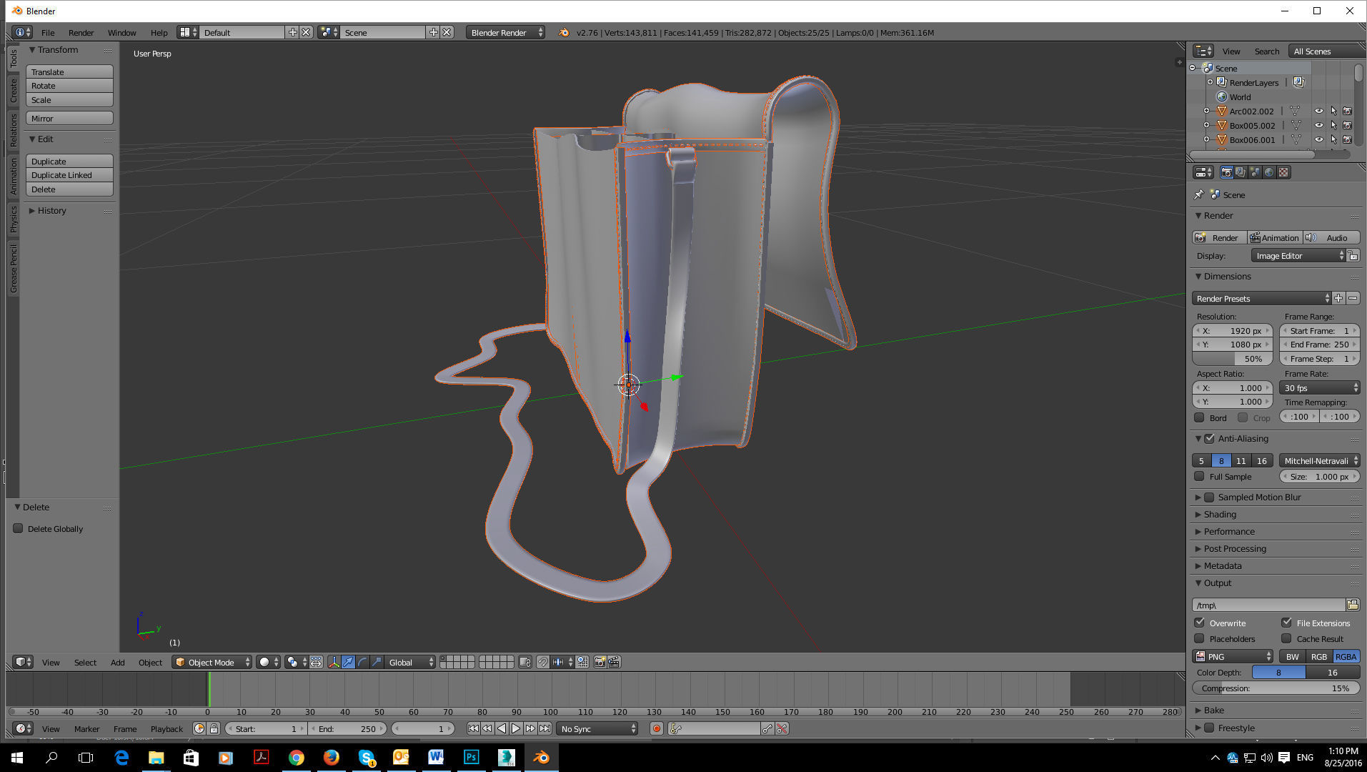 Open leather satchel bag 3D model_8