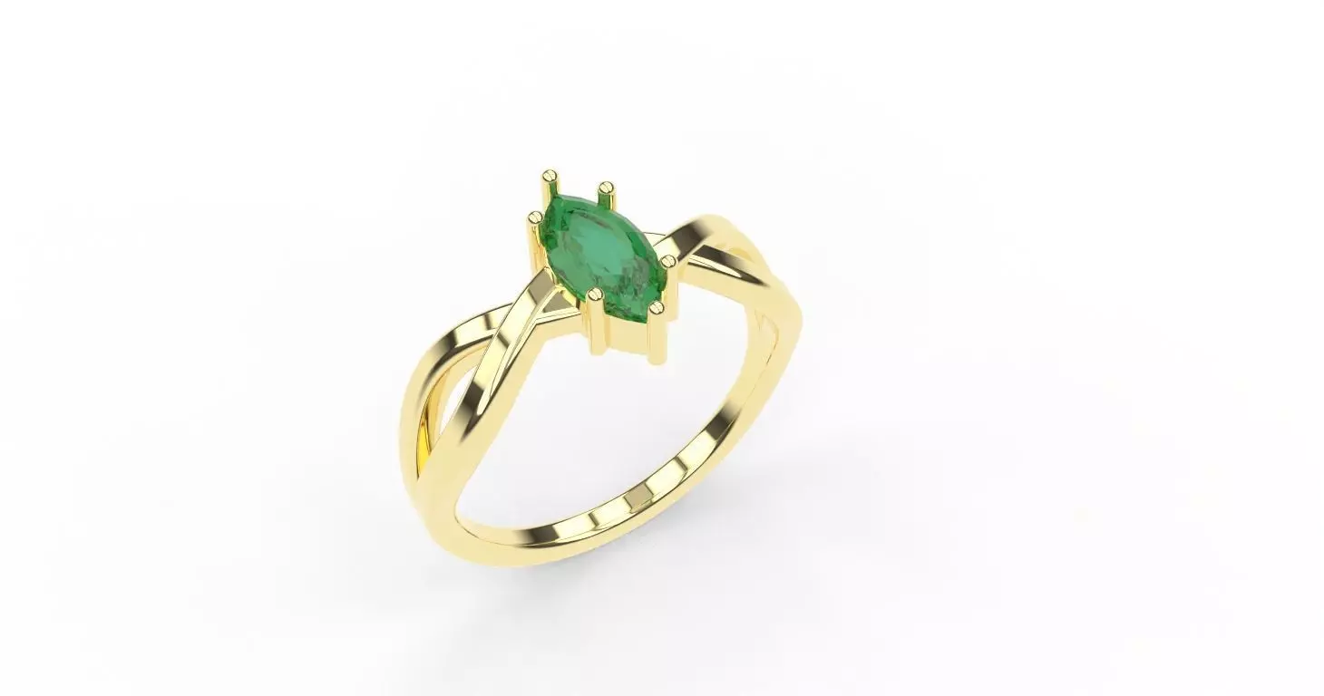 Twisted marquise ring for 3D printing 3D print model_4