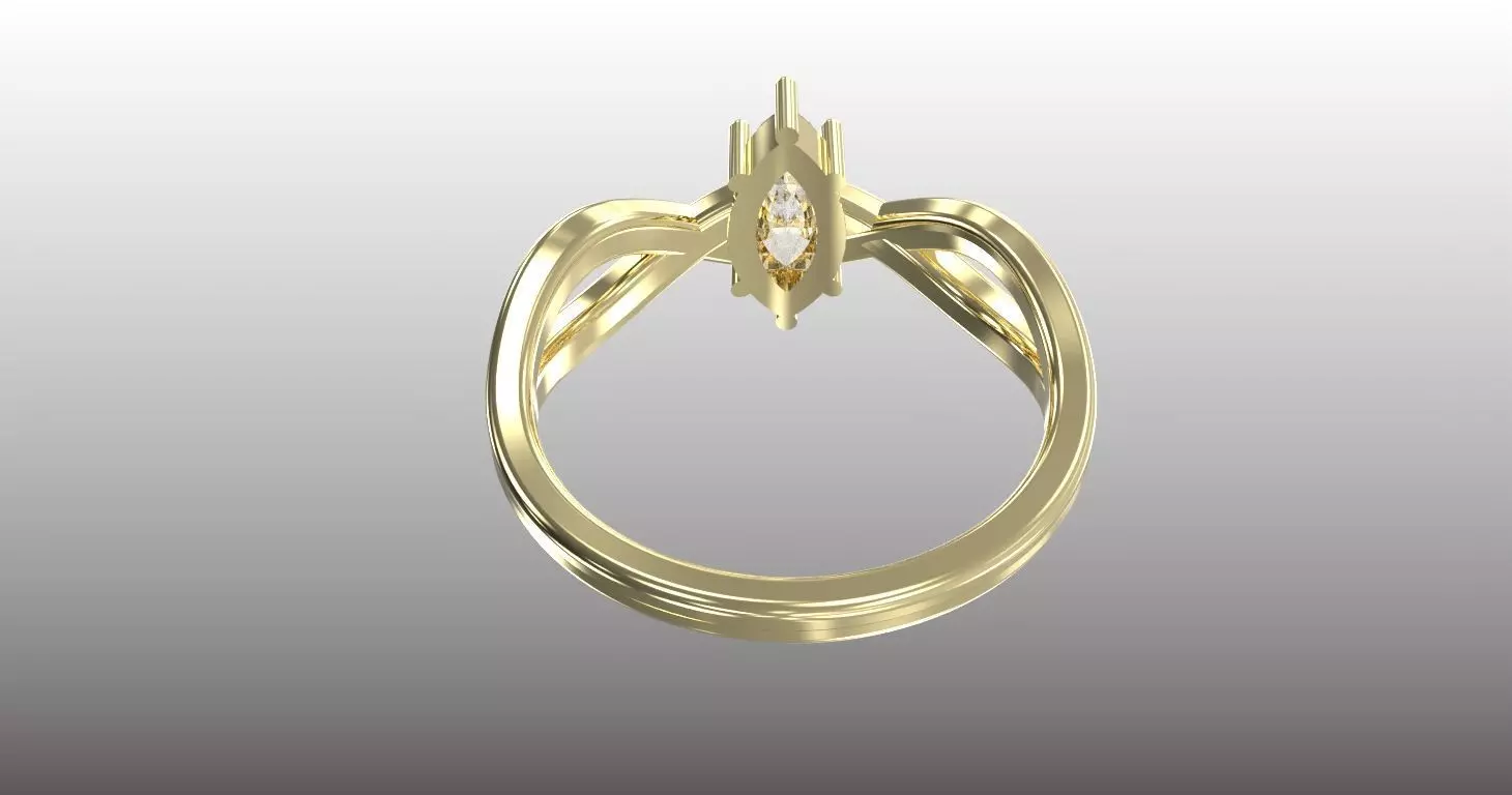 Twisted marquise ring for 3D printing 3D print model_10