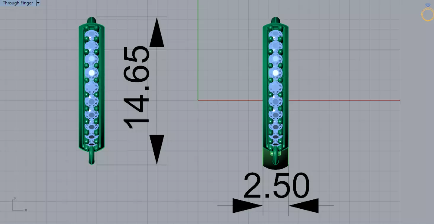 Two-tone Gold Hoop stl 3dm Earring with Diamonds Model gl0025 3D print model_13