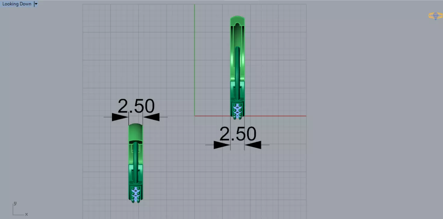 Two-tone Gold Hoop stl 3dm Earring with Diamonds Model gl0025 3D print model_12
