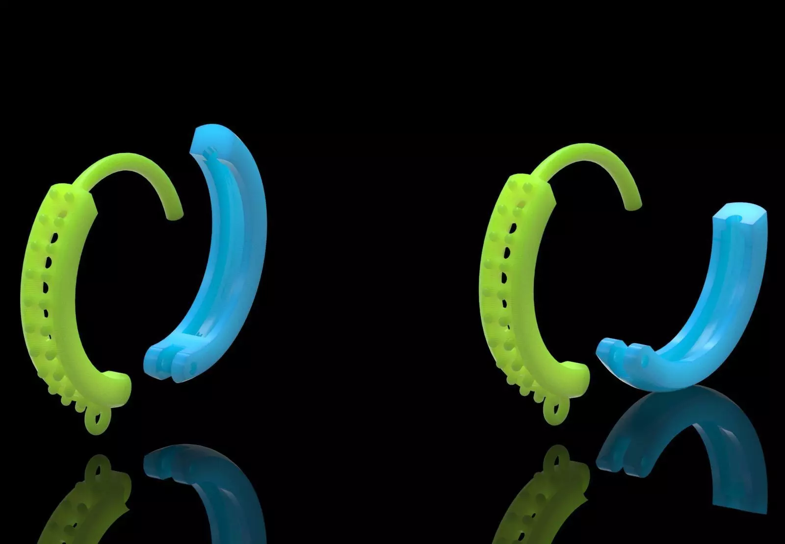 Two-tone Gold Hoop stl 3dm Earring with Diamonds Model gl0025 3D print model_27