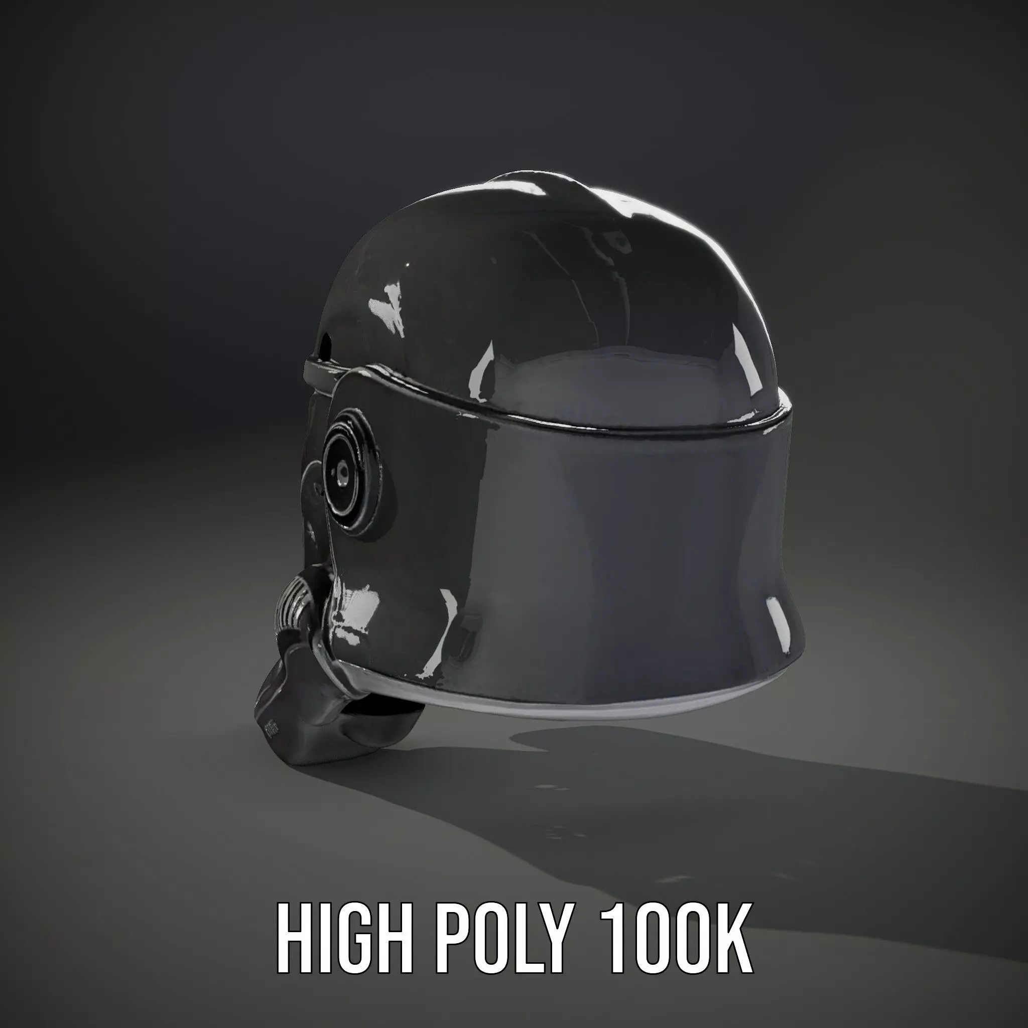 Futuristic Black Helmet model pack Low-poly 3D model_17