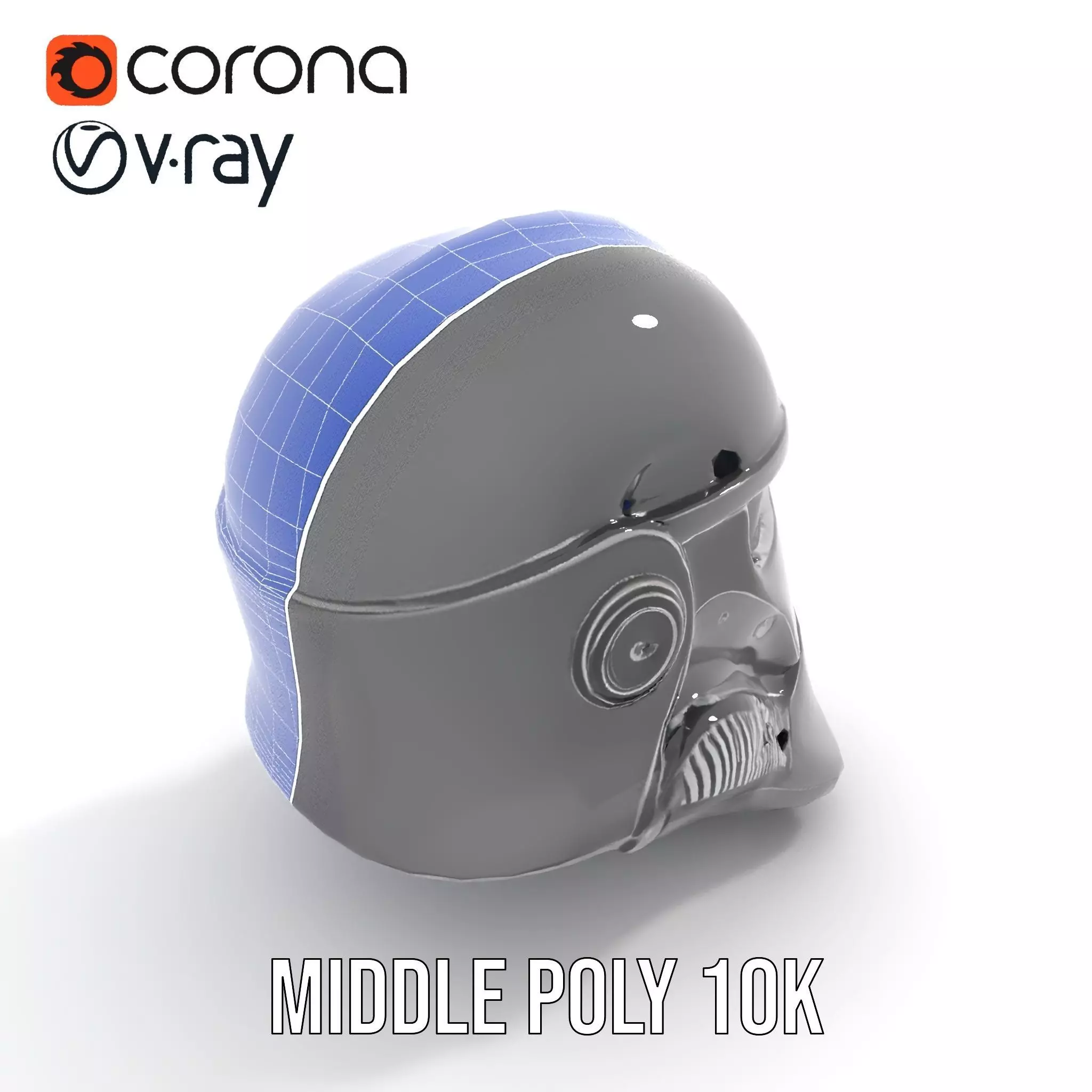 Futuristic Black Helmet model pack Low-poly 3D model_13