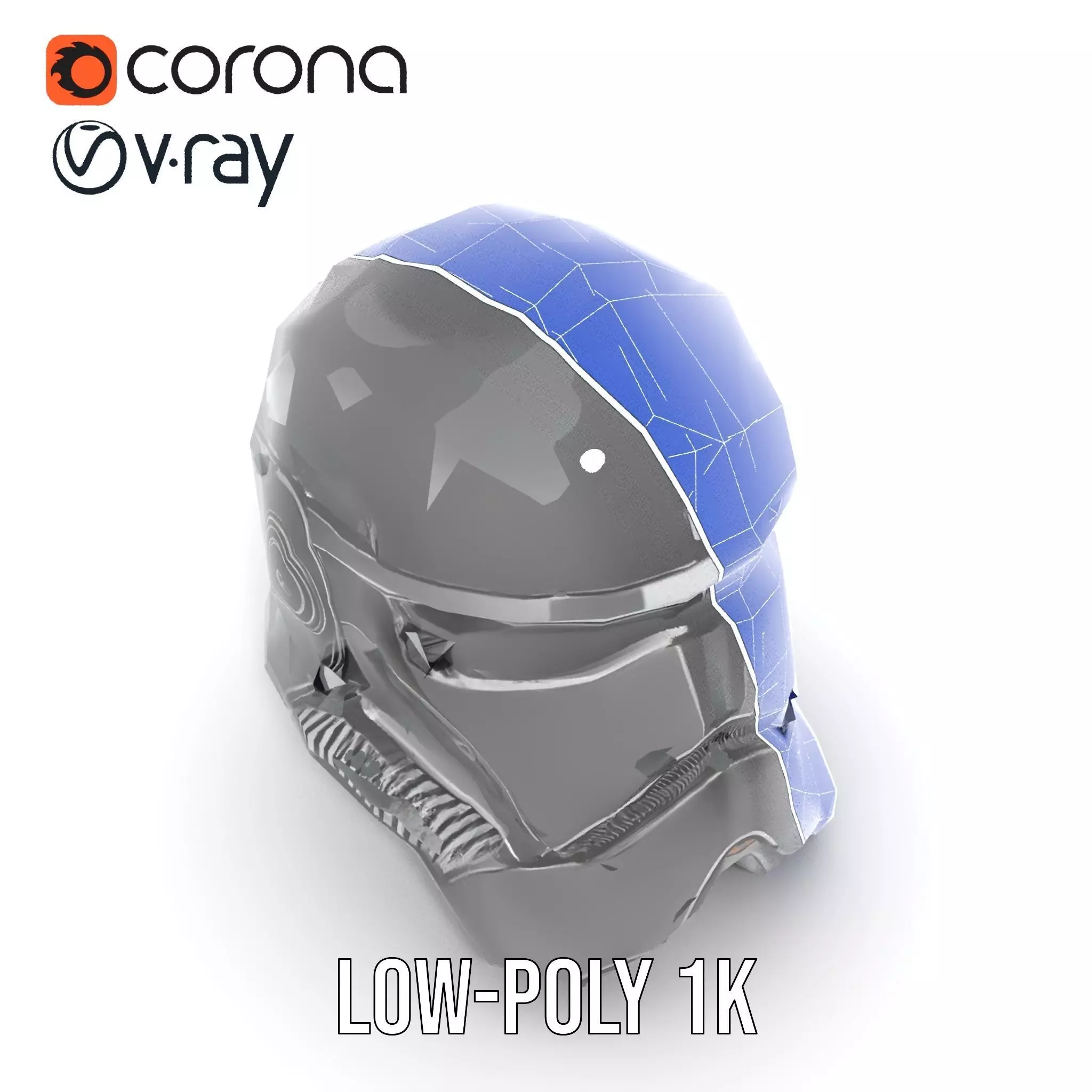 Futuristic Black Helmet model pack Low-poly 3D model_11