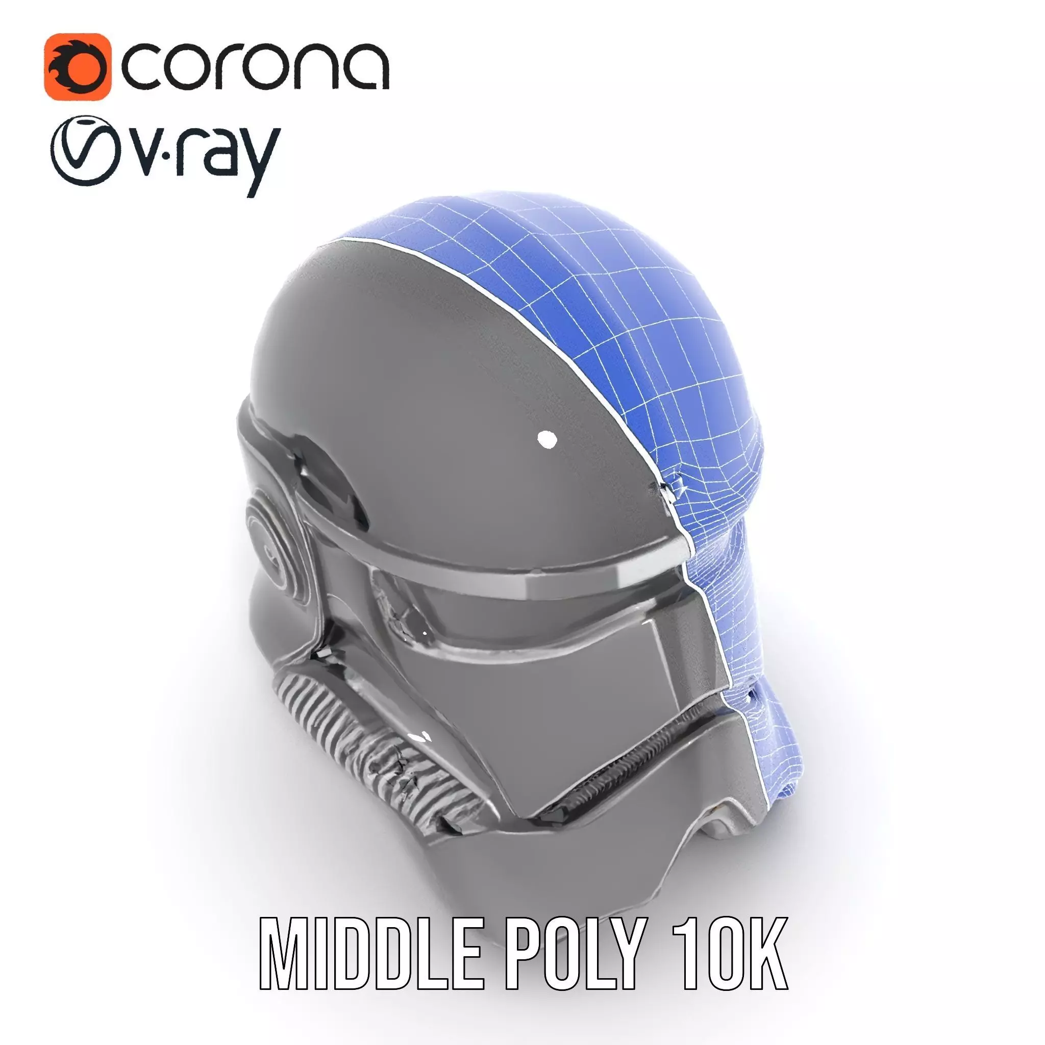 Futuristic Black Helmet model pack Low-poly 3D model_21