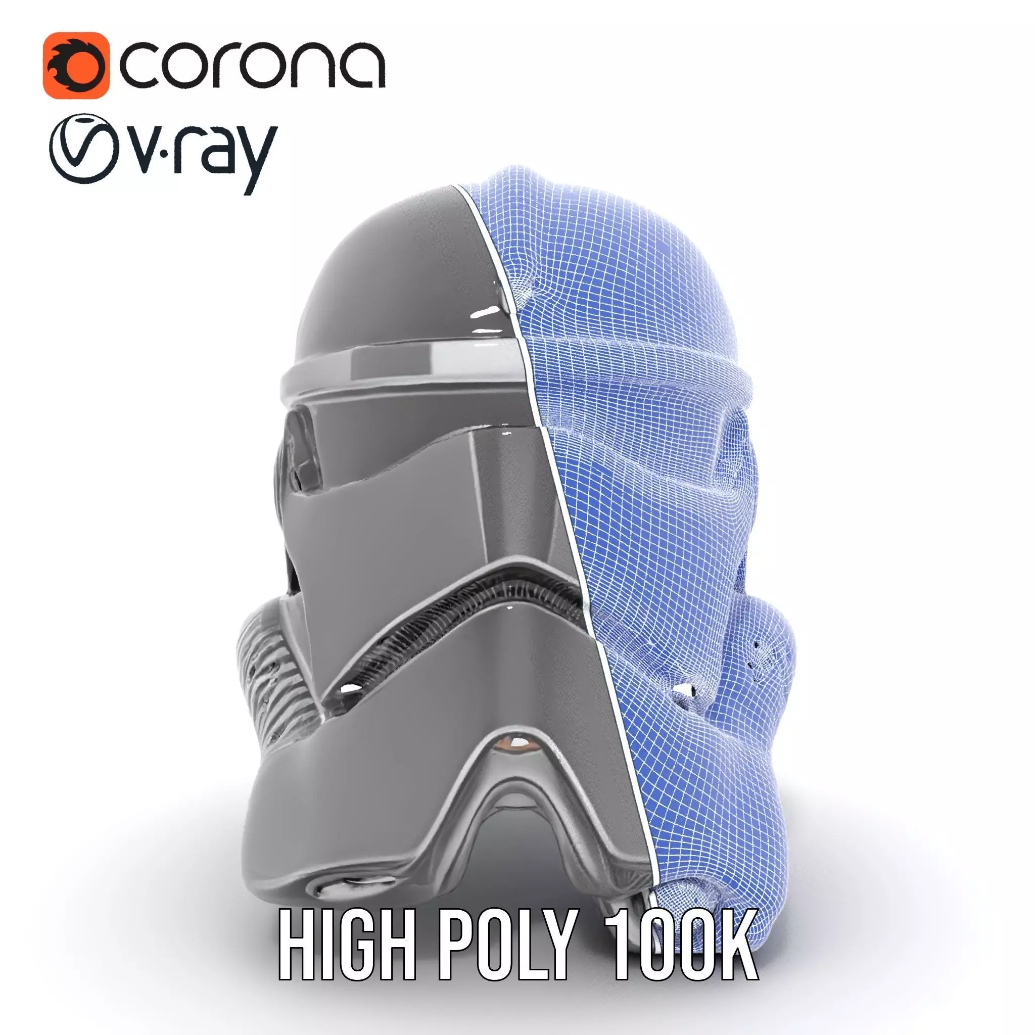 Futuristic Black Helmet model pack Low-poly 3D model_34