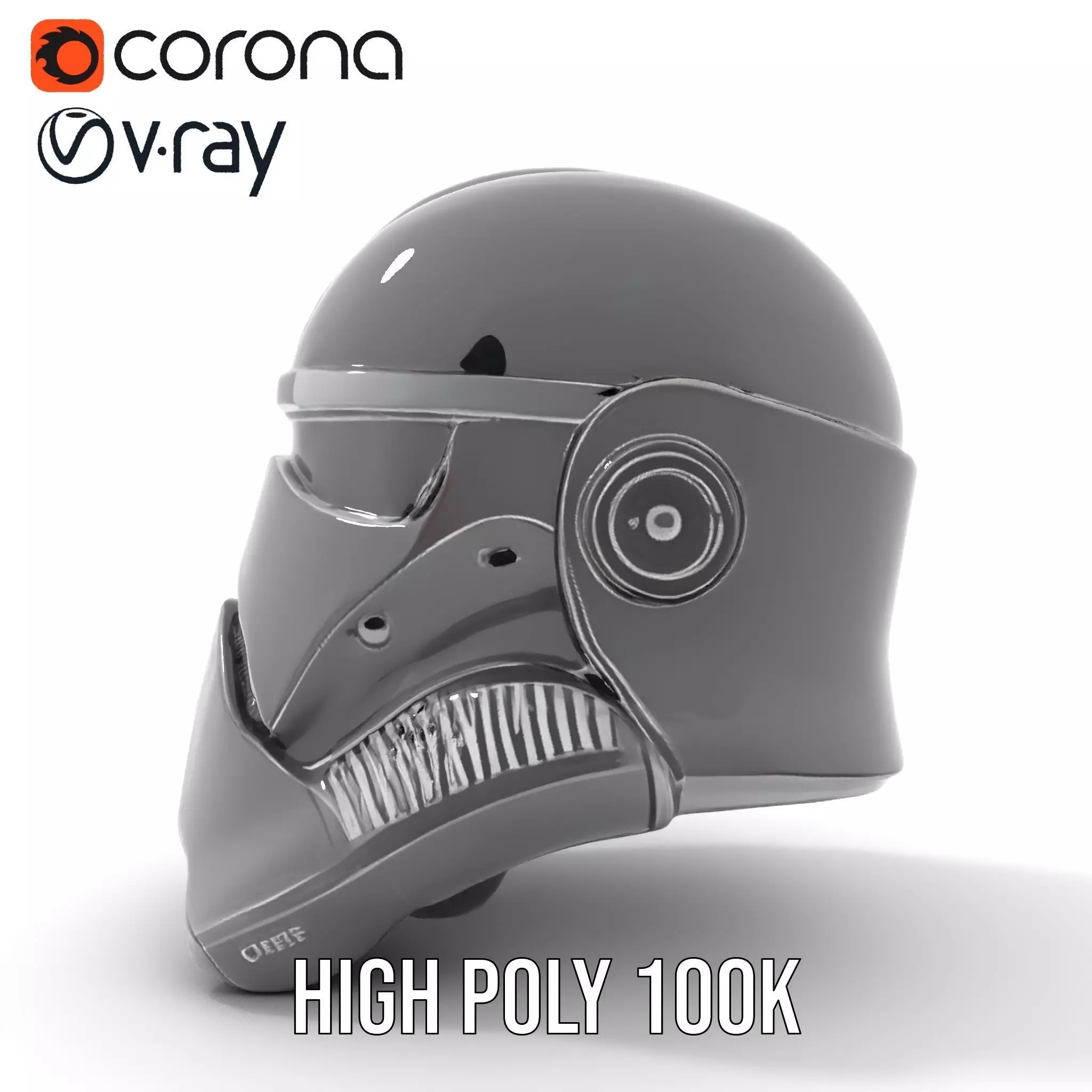 Futuristic Black Helmet model pack Low-poly 3D model_26