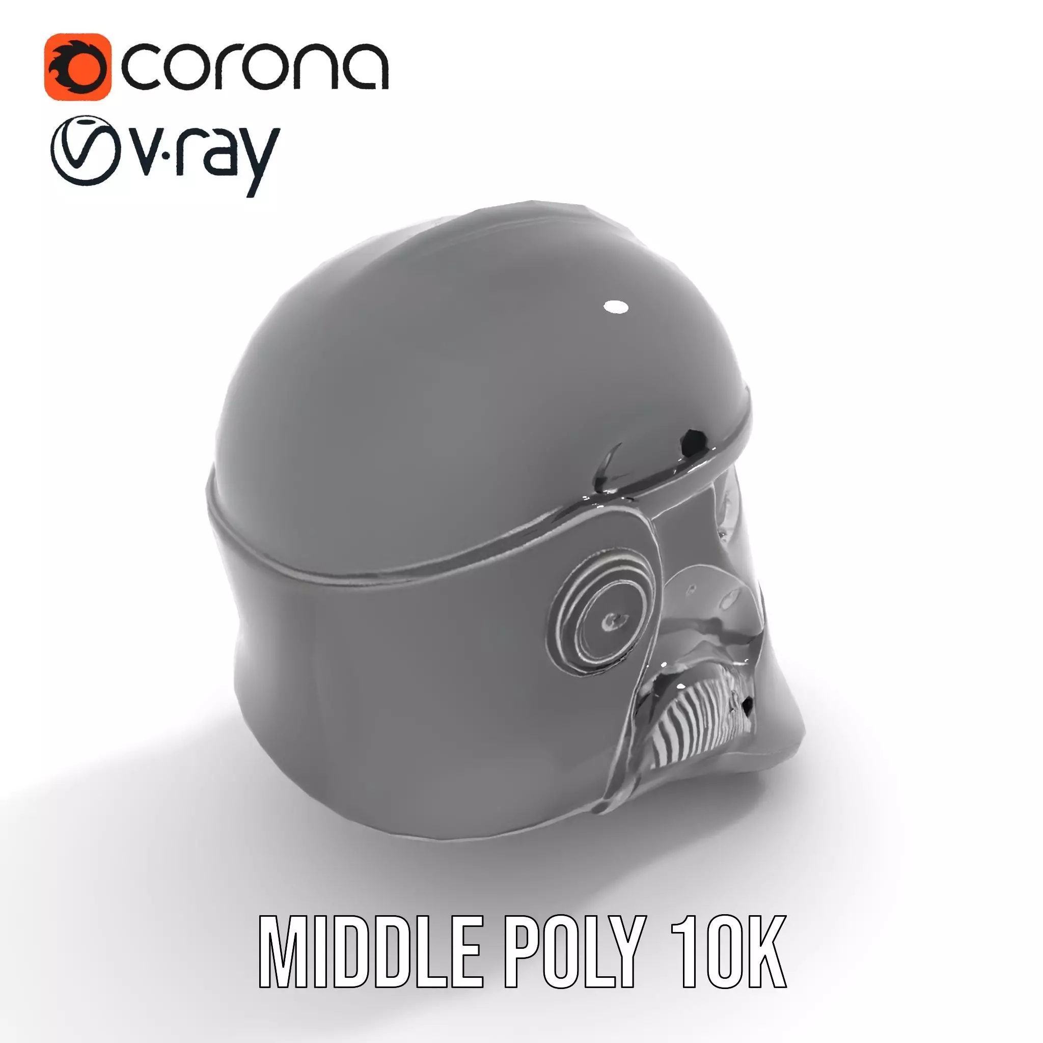 Futuristic Black Helmet model pack Low-poly 3D model_6