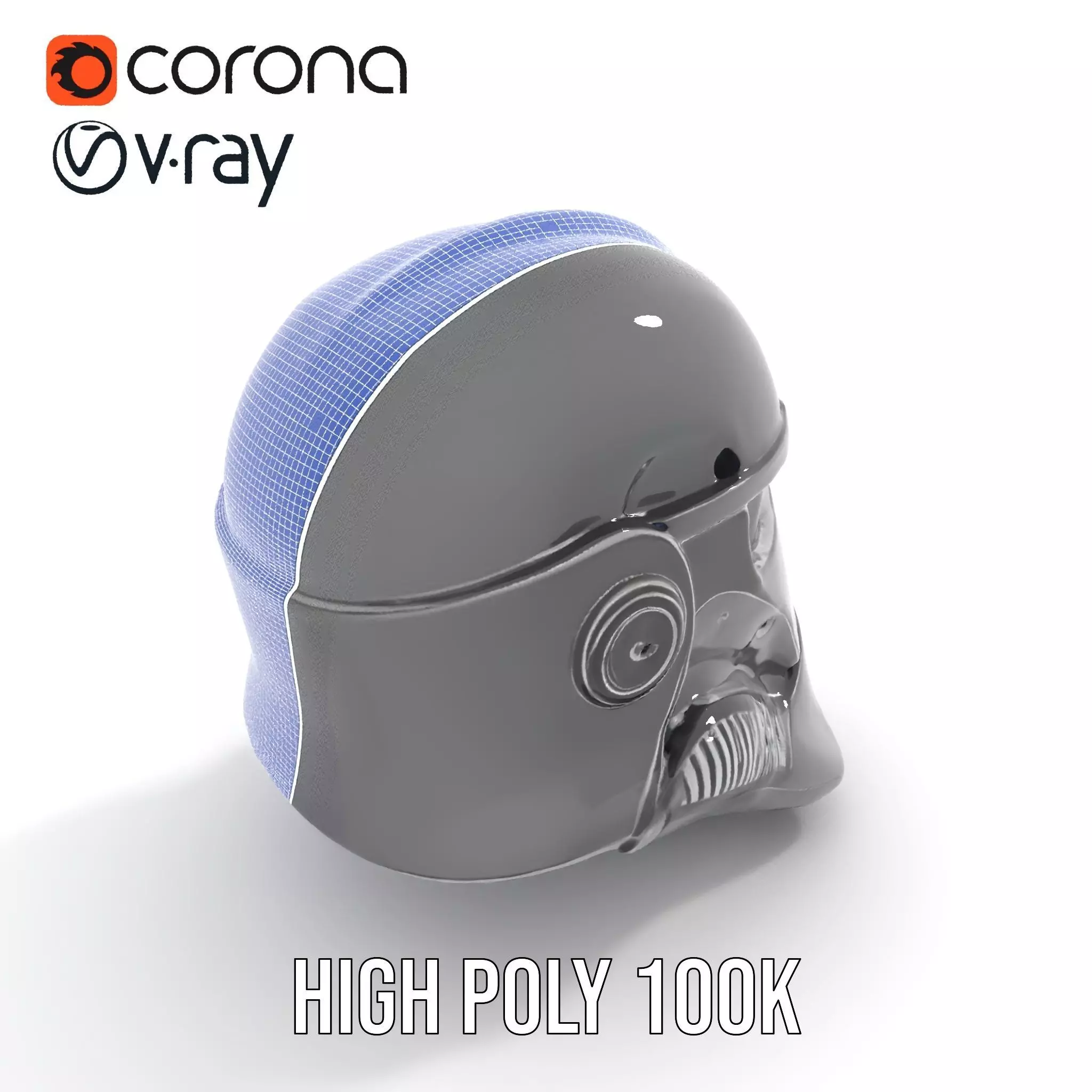 Futuristic Black Helmet model pack Low-poly 3D model_23