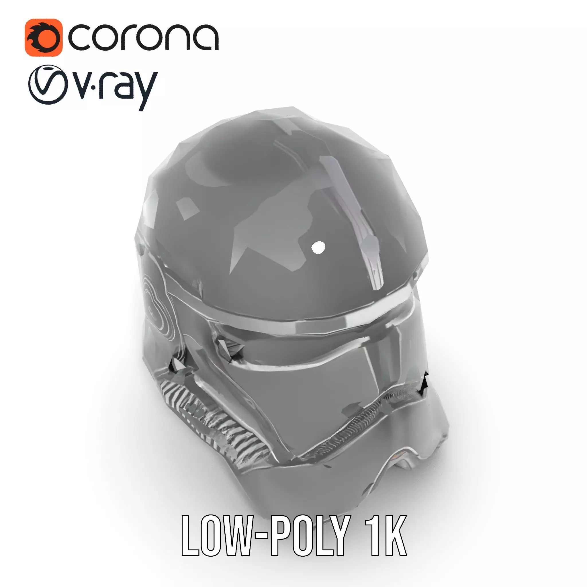 Futuristic Black Helmet model pack Low-poly 3D model_19
