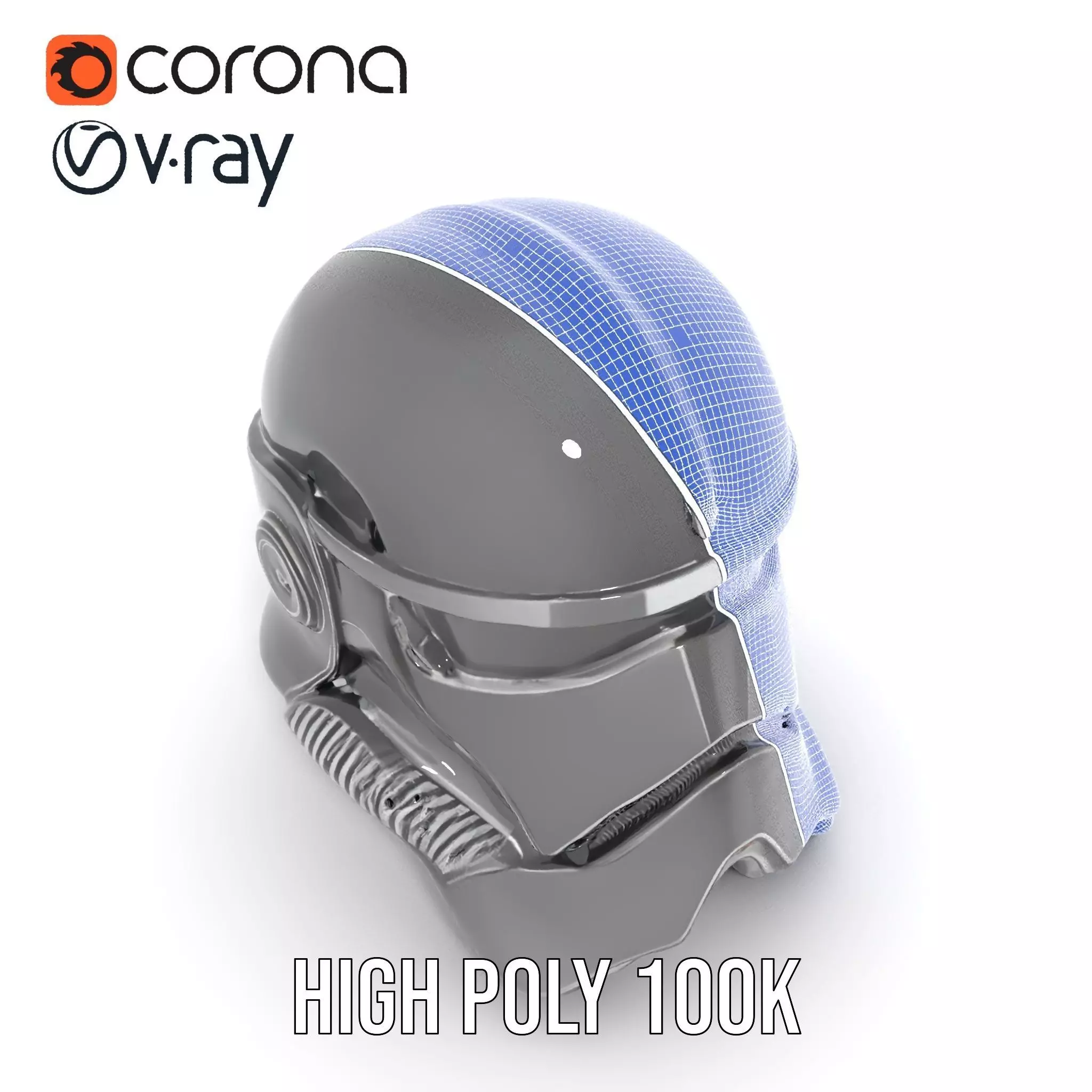 Futuristic Black Helmet model pack Low-poly 3D model_31