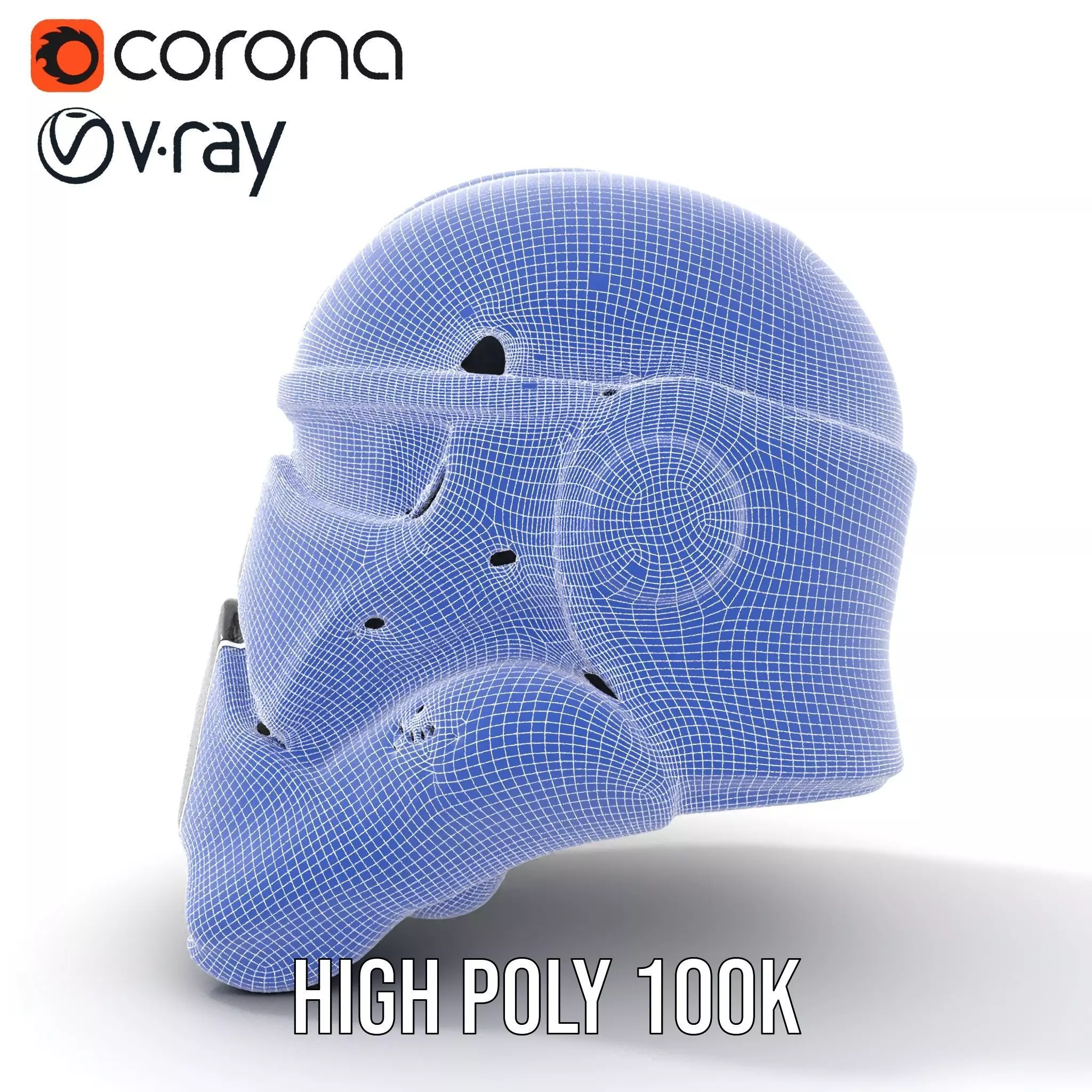 Futuristic Black Helmet model pack Low-poly 3D model_33