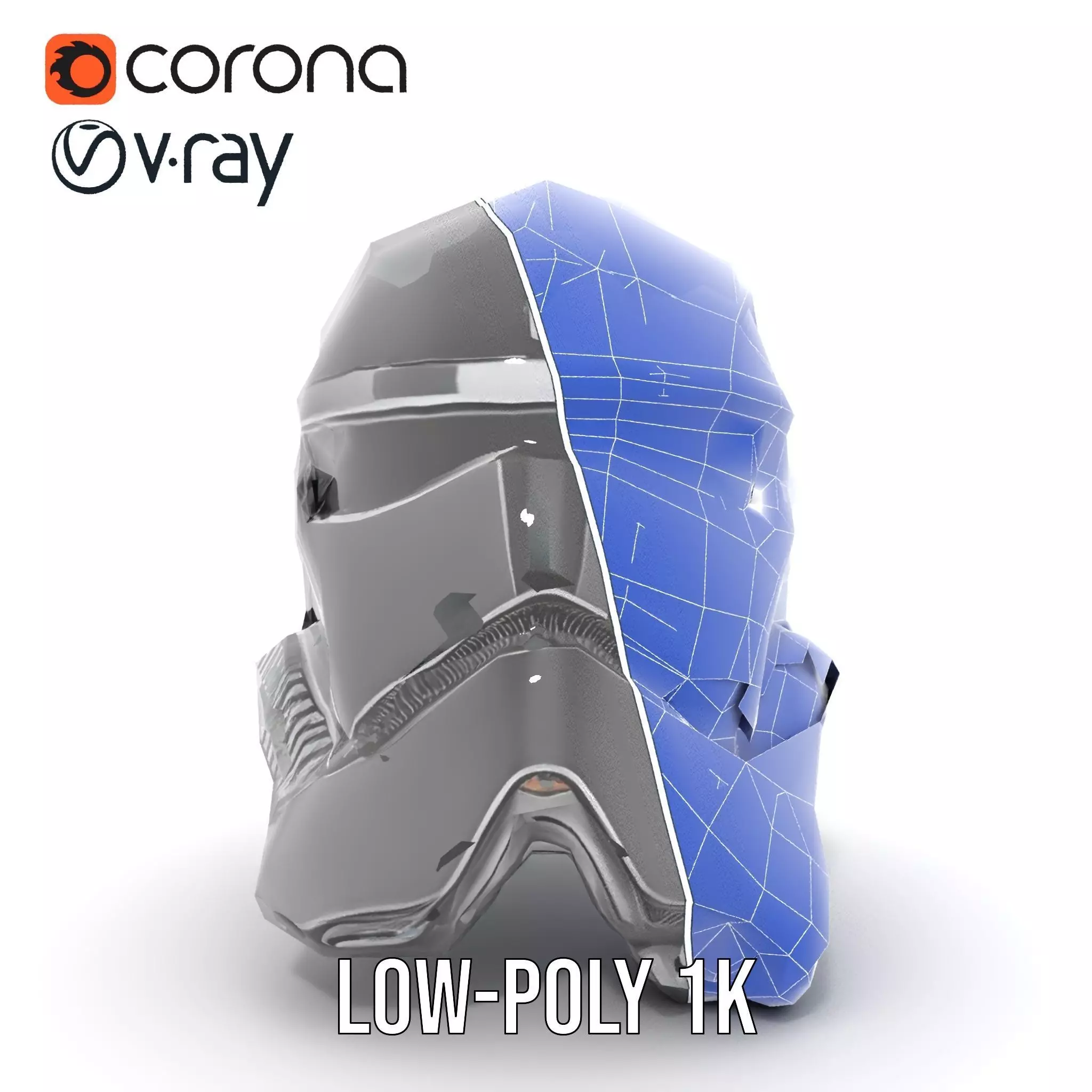 Futuristic Black Helmet model pack Low-poly 3D model_22