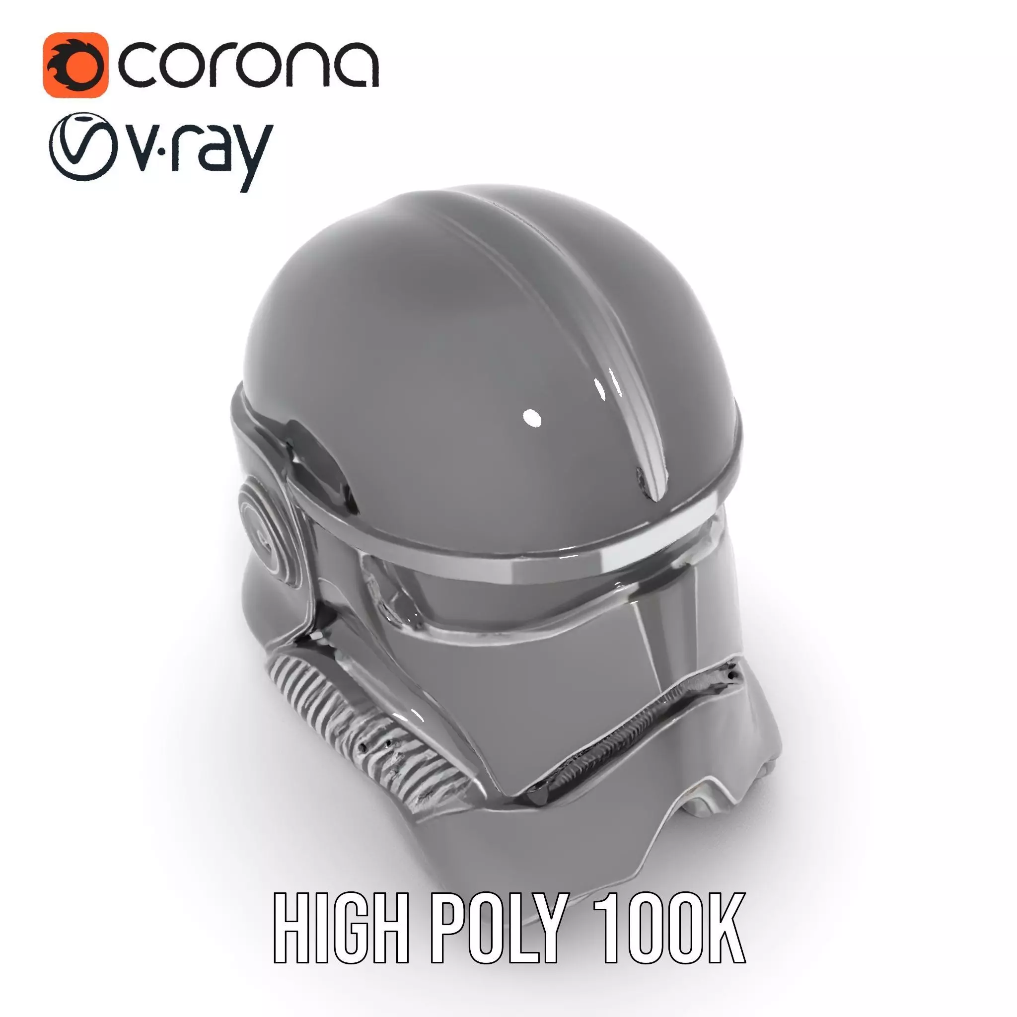 Futuristic Black Helmet model pack Low-poly 3D model_12