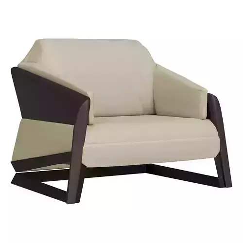 Modern Beige Leather Armchair