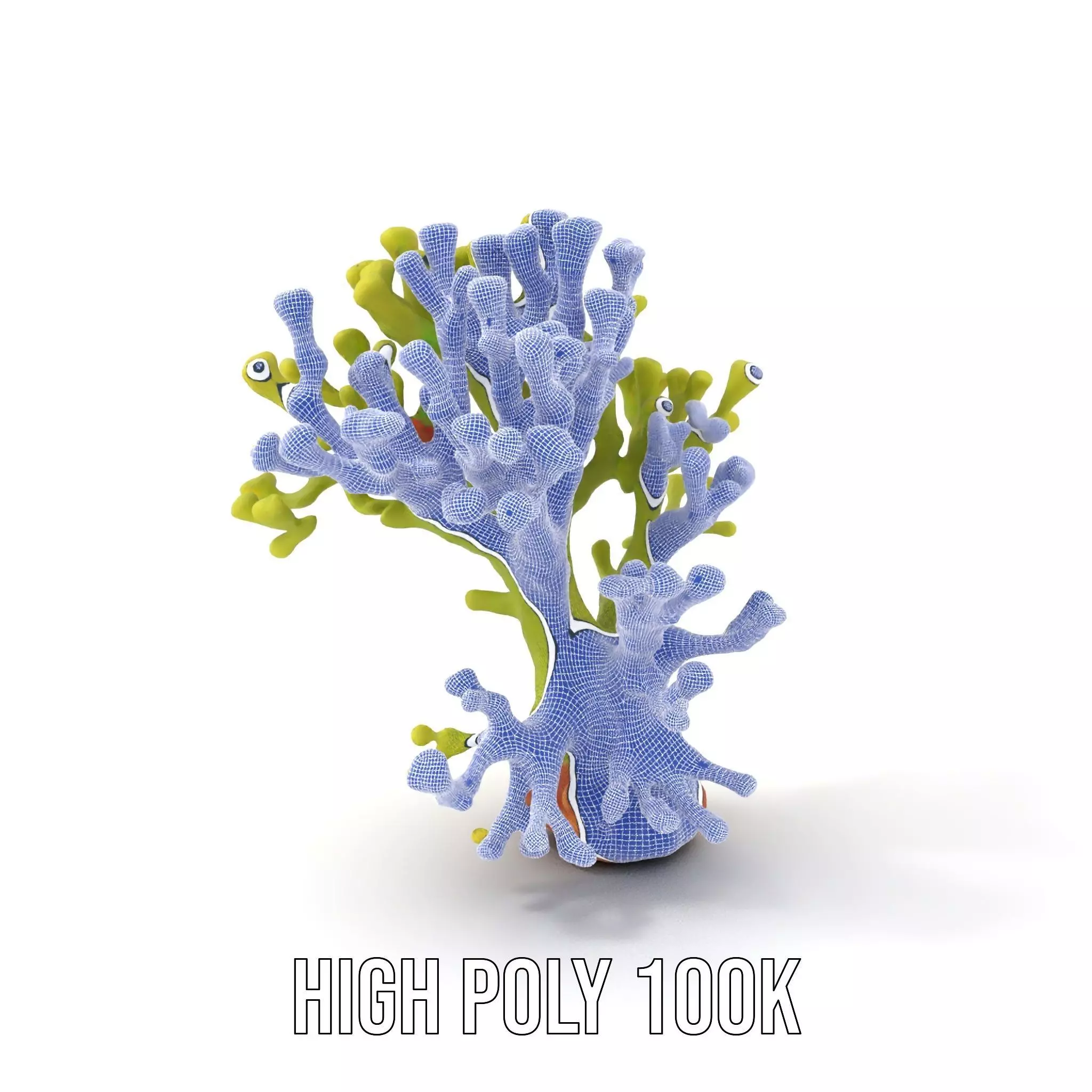 Vibrant Green Coral model pack Low-poly 3D model_4