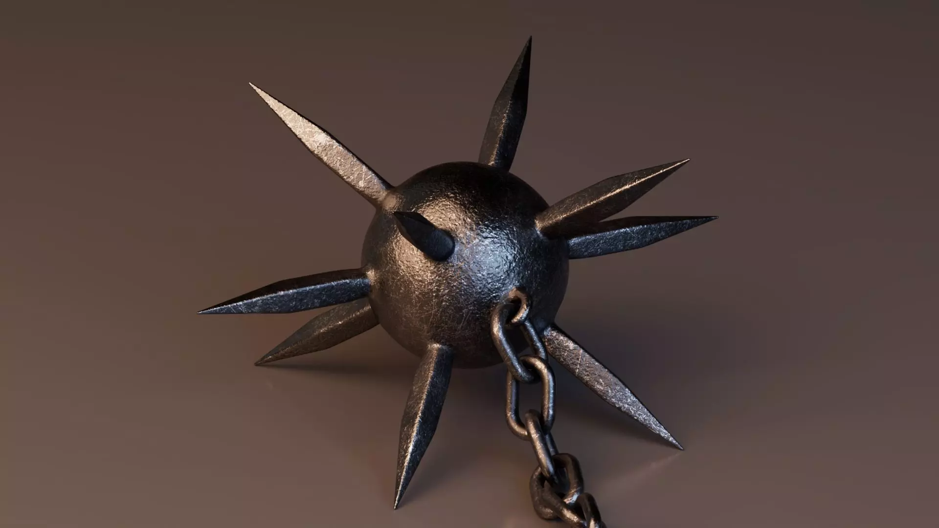 Medieval Flail Weapon Low-poly 3D model_2