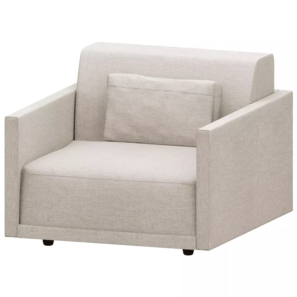 Modern Neutral Fabric Armchair Low-poly 3D model