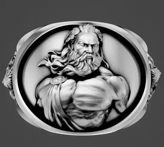 Zeus  ring silver gold printable jewelry 3D model