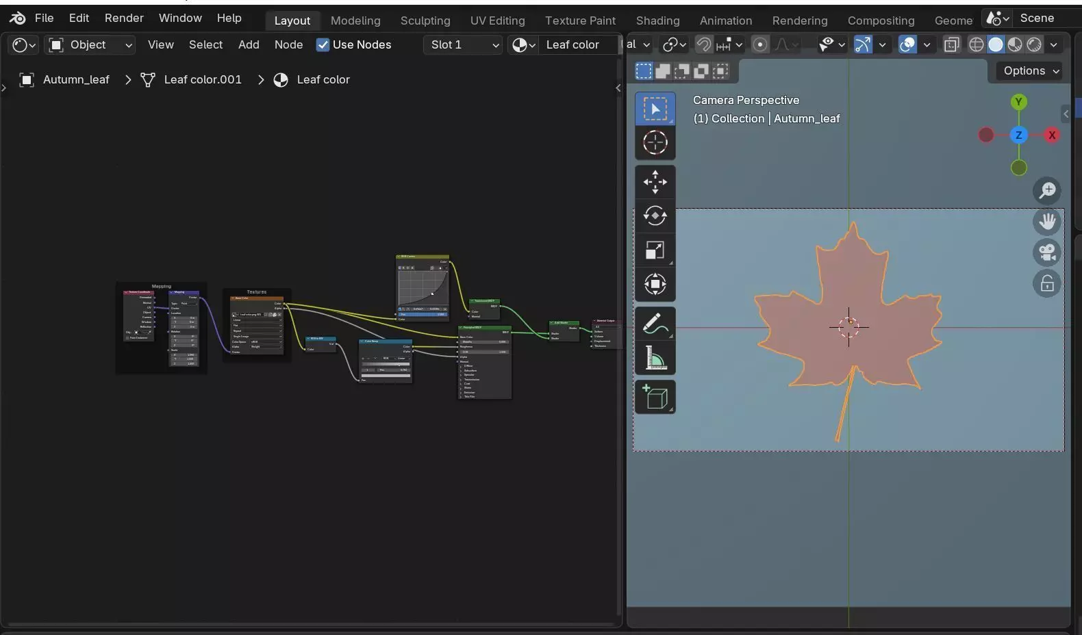 Autumn Leaf 3D Model Free low-poly 3D model_8