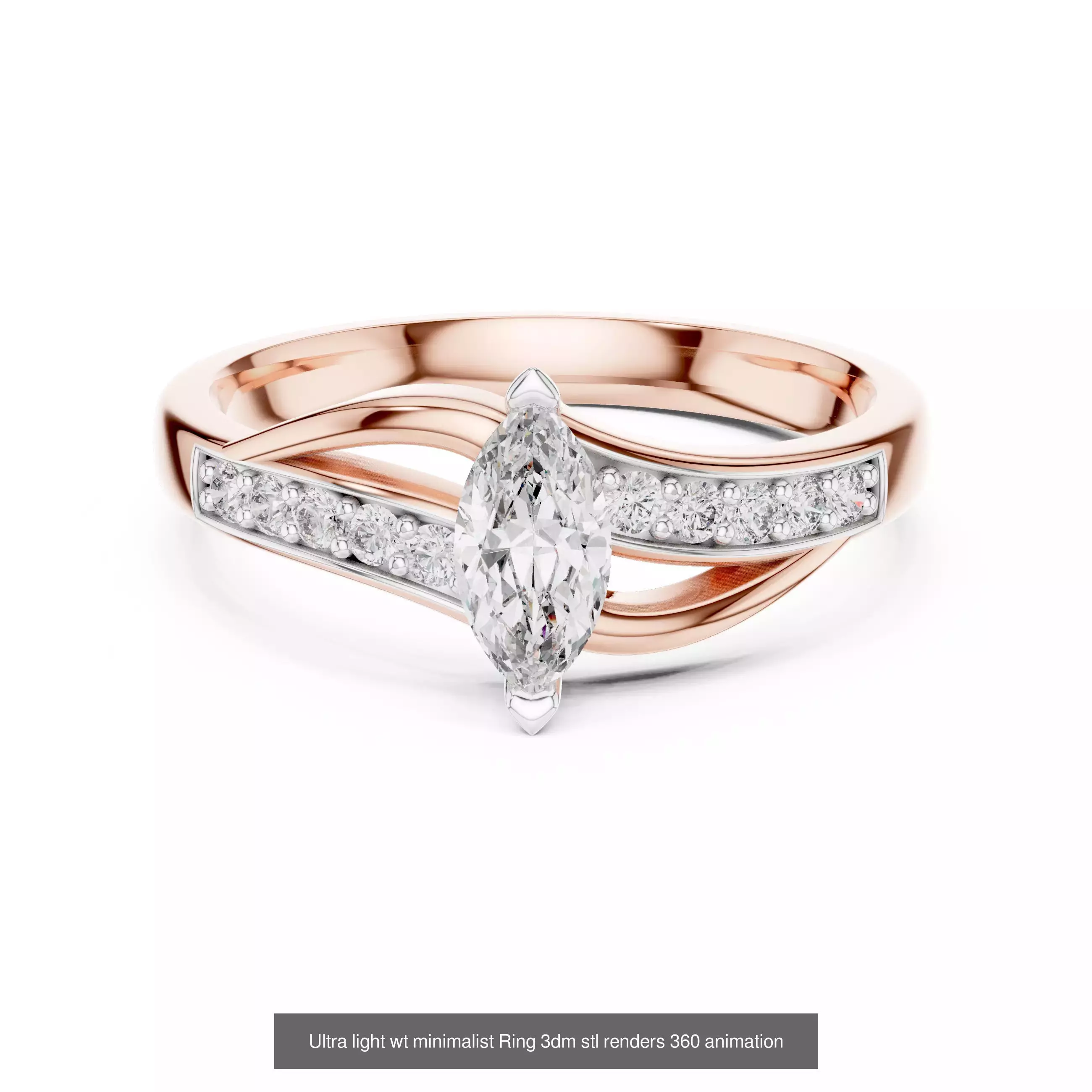 33 Ultra light wt minimalist Ring 3dm stl renders 360 animation 3D Model Collection_33