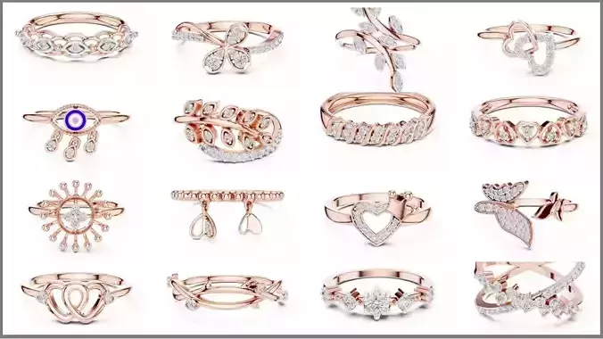 33 Ultra light wt minimalist Ring 3dm stl renders 360 animation 3D Model Collection
