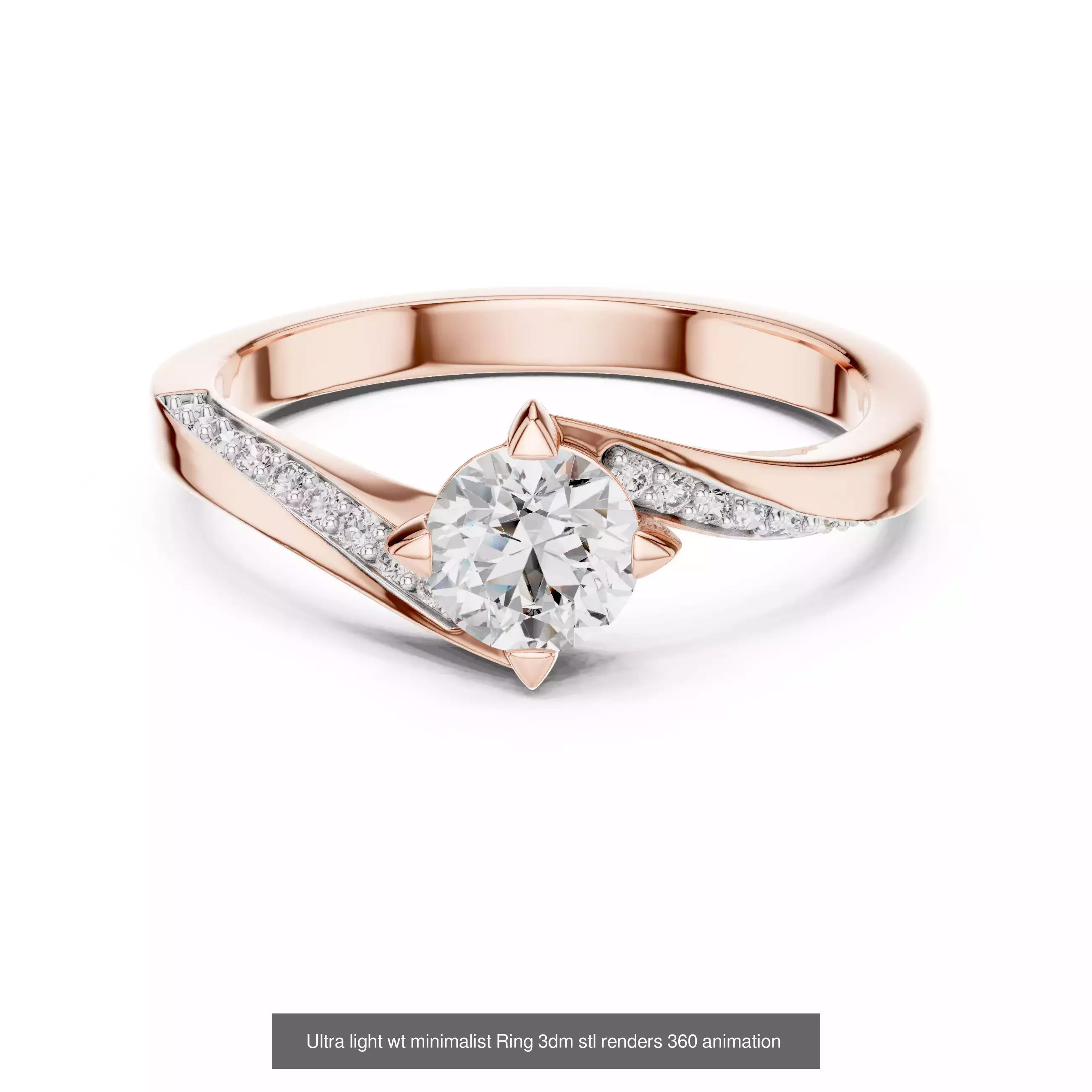 33 Ultra light wt minimalist Ring 3dm stl renders 360 animation 3D Model Collection_30