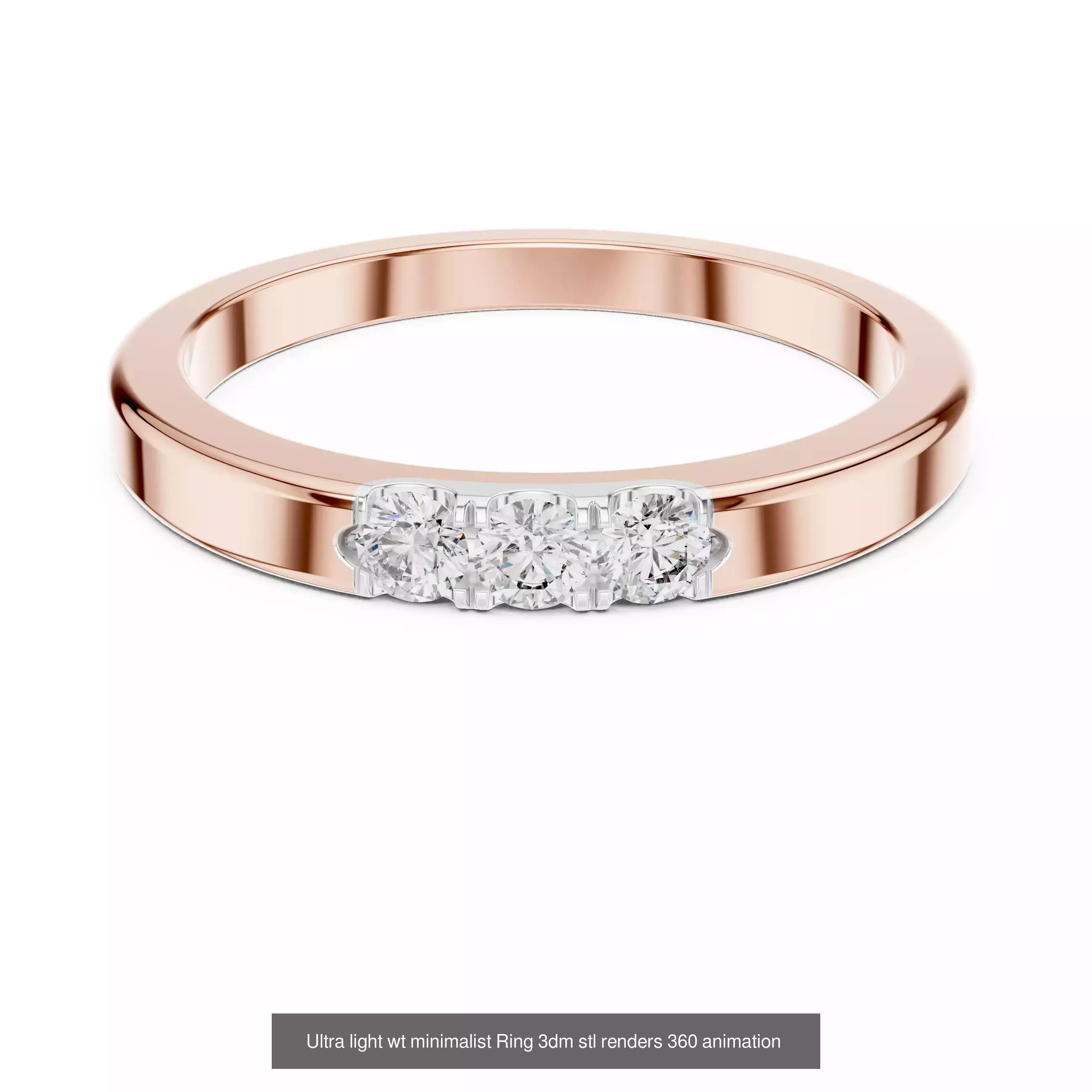 33 Ultra light wt minimalist Ring 3dm stl renders 360 animation 3D Model Collection_24