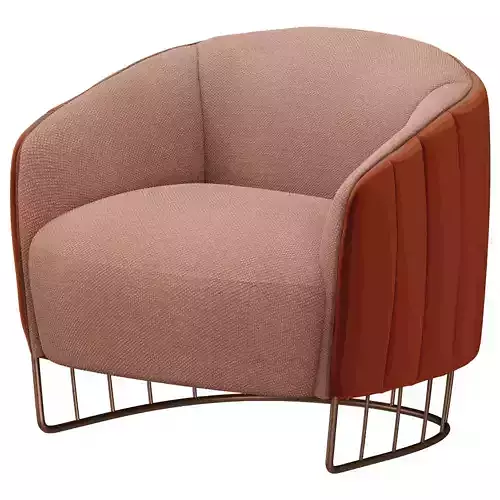 Contemporary Fabric  Leather Lounge Armchair 