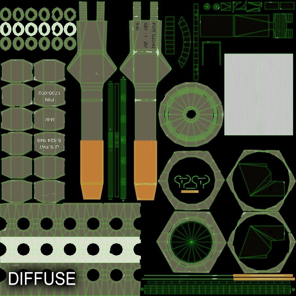 M84 Stun Grenade Low-poly 3D model_17