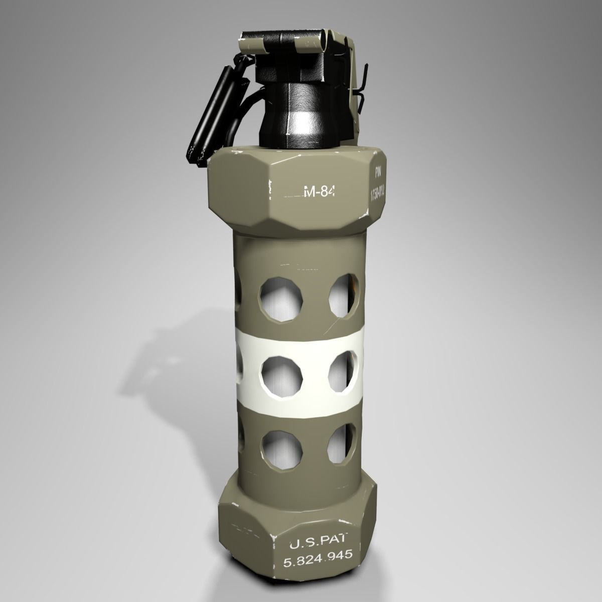 M84 Stun Grenade Low-poly 3D model_9