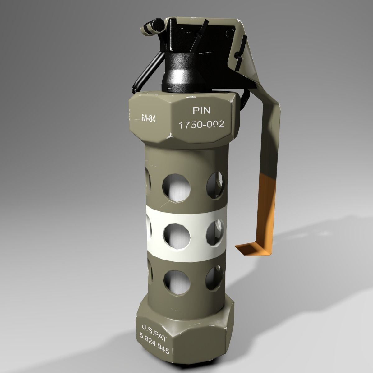 M84 Stun Grenade Low-poly 3D model_8