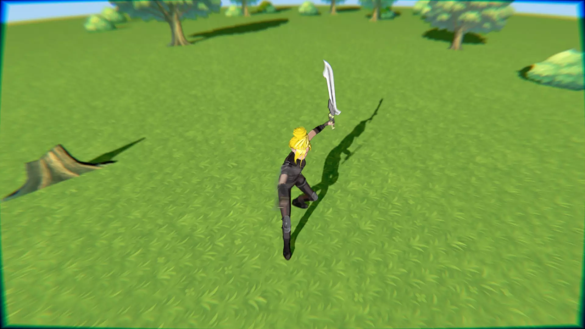 Cyberpunk Warrior Dual Blades animation Low-poly 3D model_35