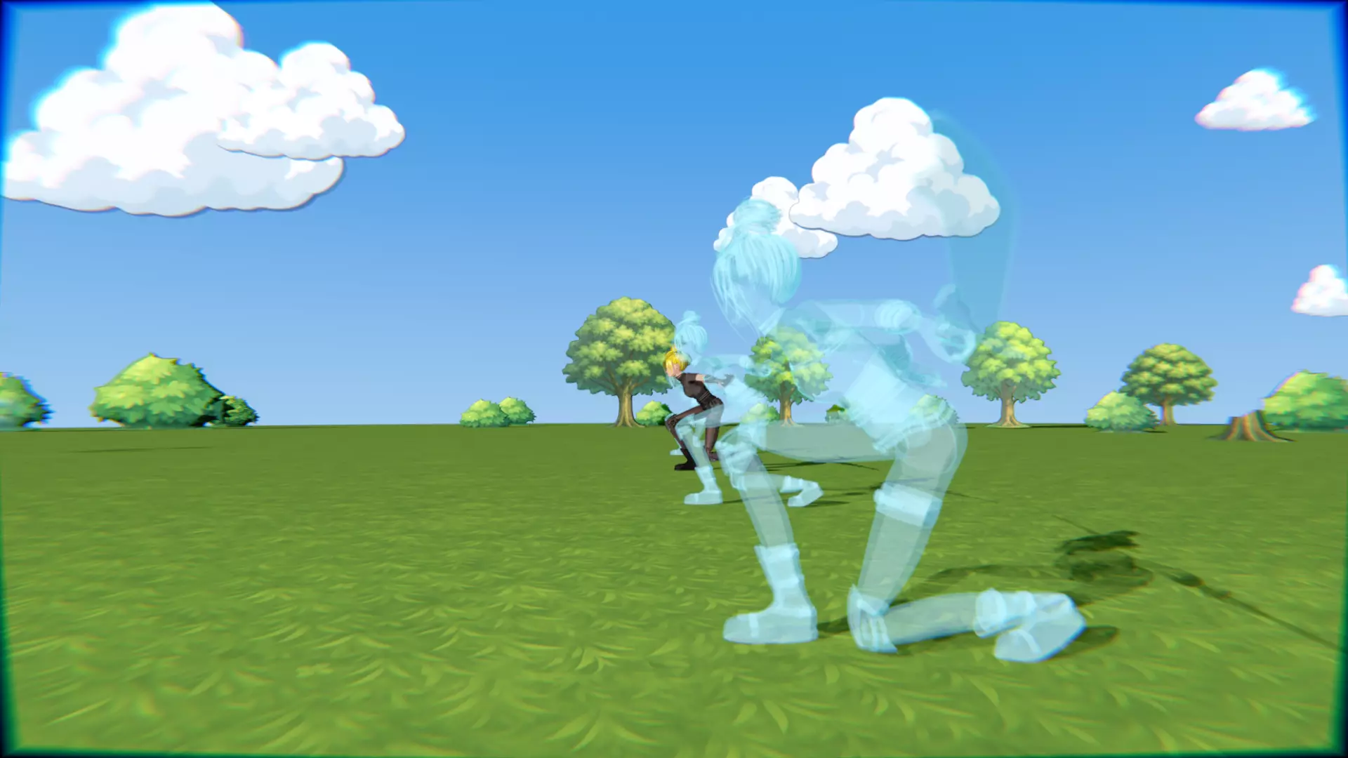 Cyberpunk Warrior Dual Blades animation Low-poly 3D model_44