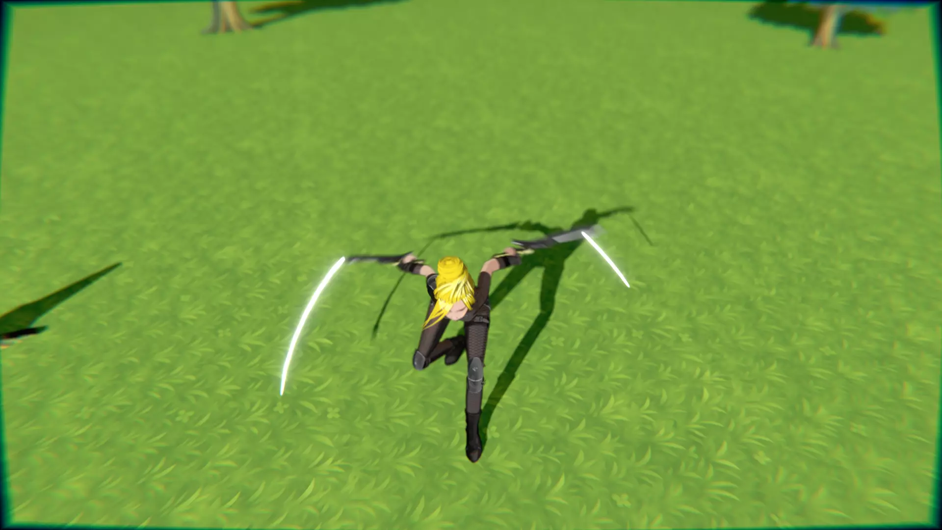 Cyberpunk Warrior Dual Blades animation Low-poly 3D model_33