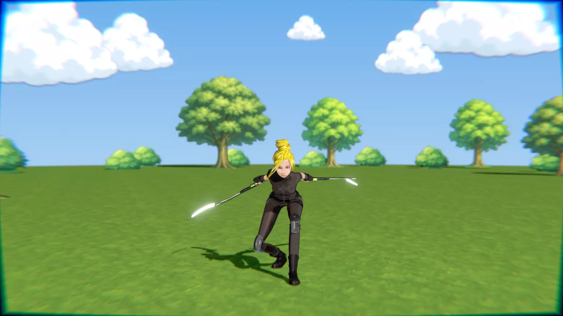 Cyberpunk Warrior Dual Blades animation Low-poly 3D model_18