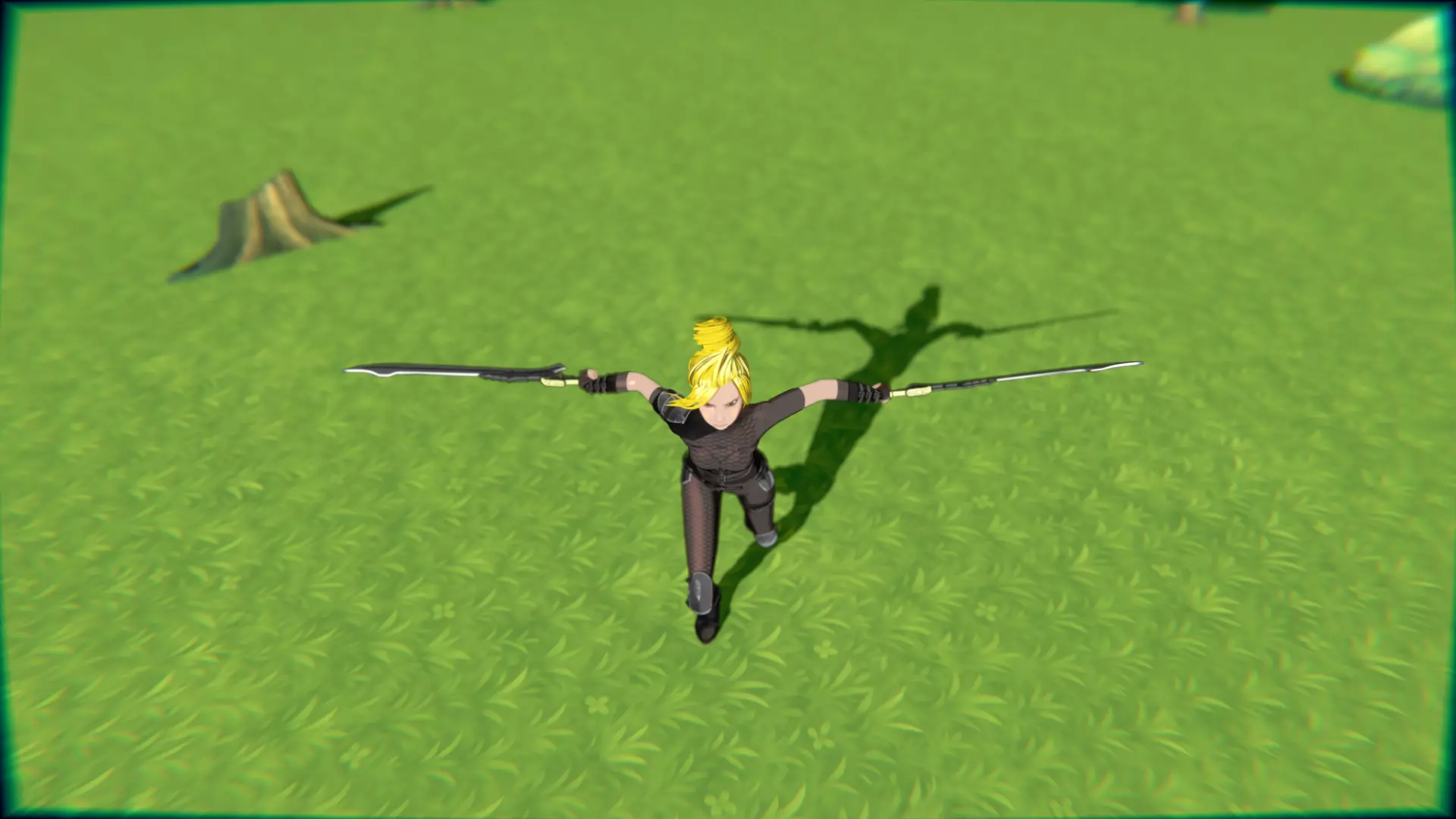 Cyberpunk Warrior Dual Blades animation Low-poly 3D model_32