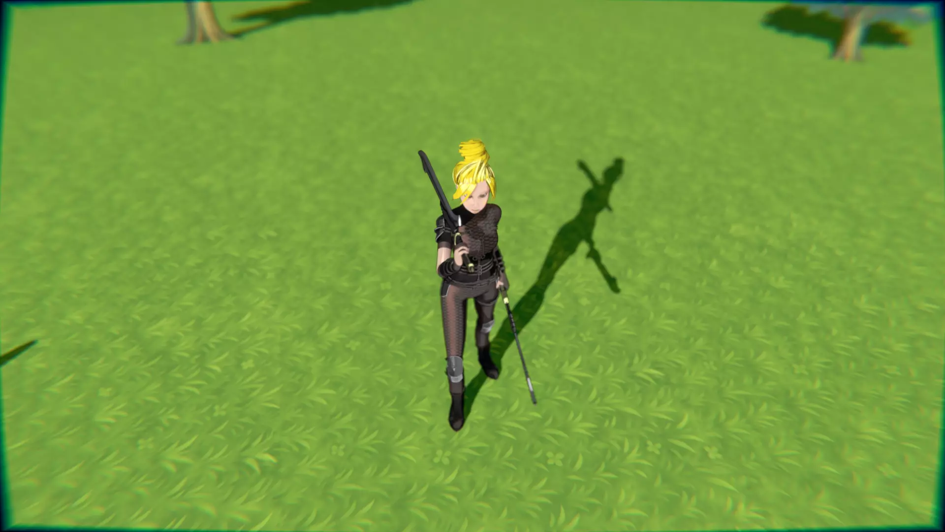 Cyberpunk Warrior Dual Blades animation Low-poly 3D model_30