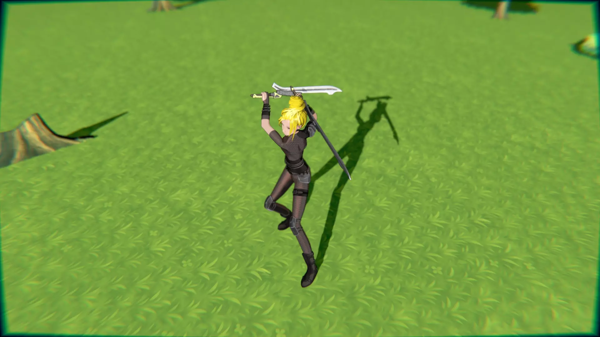 Cyberpunk Warrior Dual Blades animation Low-poly 3D model_36