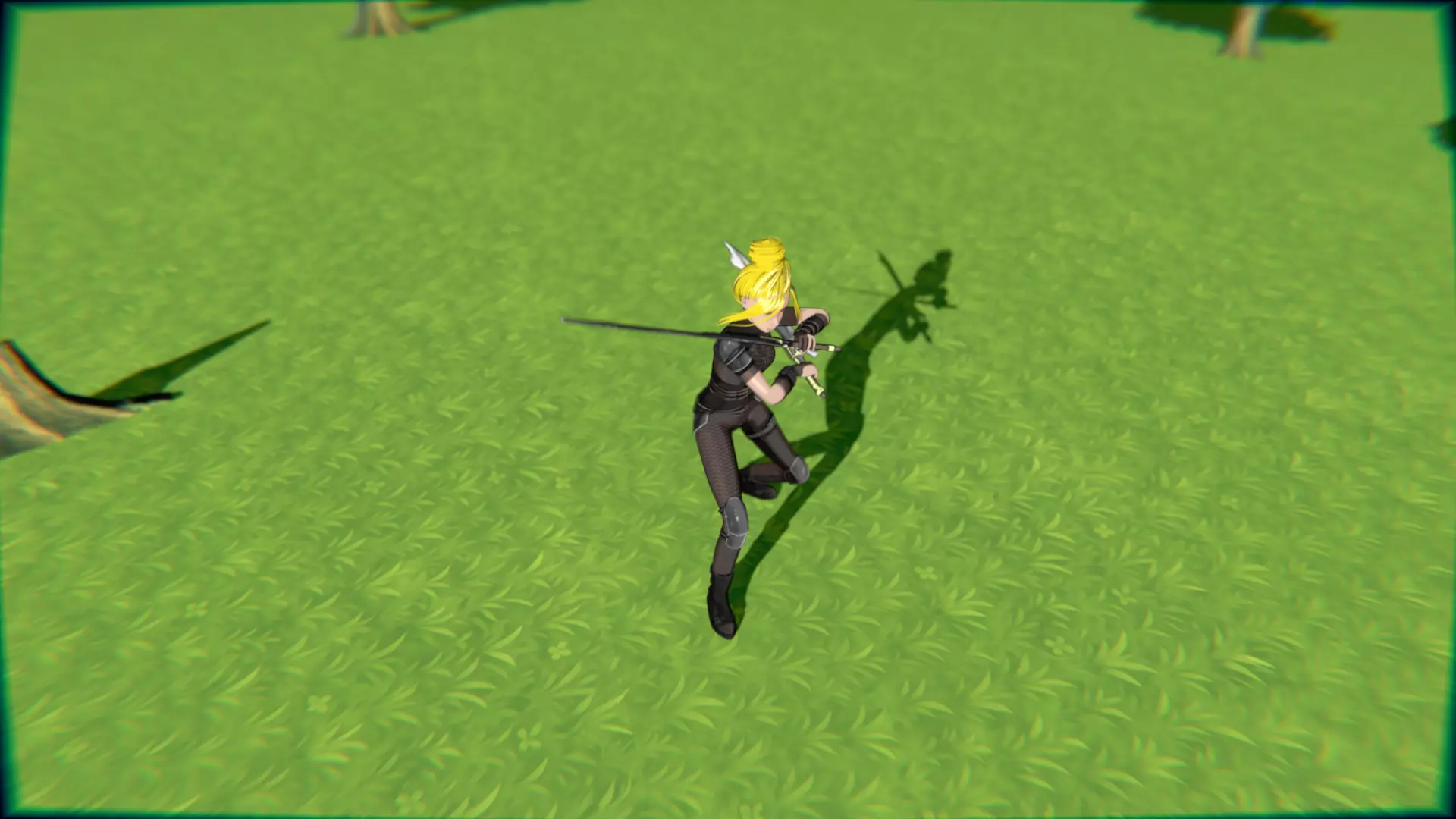 Cyberpunk Warrior Dual Blades animation Low-poly 3D model_34