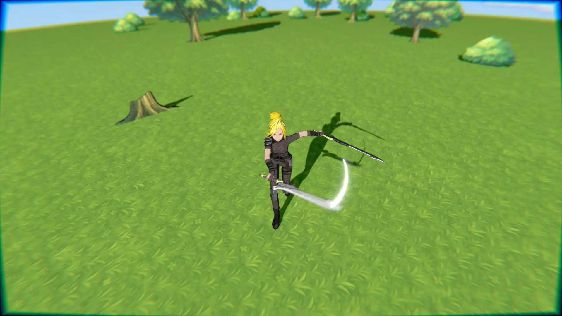 Cyberpunk Warrior Dual Blades animation Low-poly 3D model_31