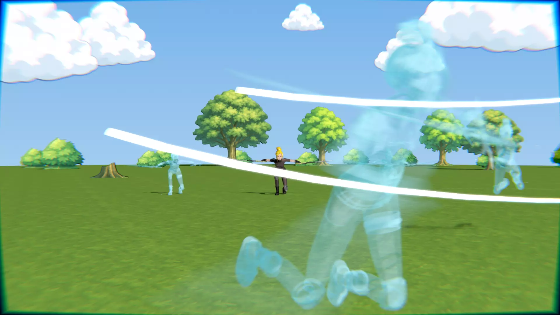 Cyberpunk Warrior Dual Blades animation Low-poly 3D model_38