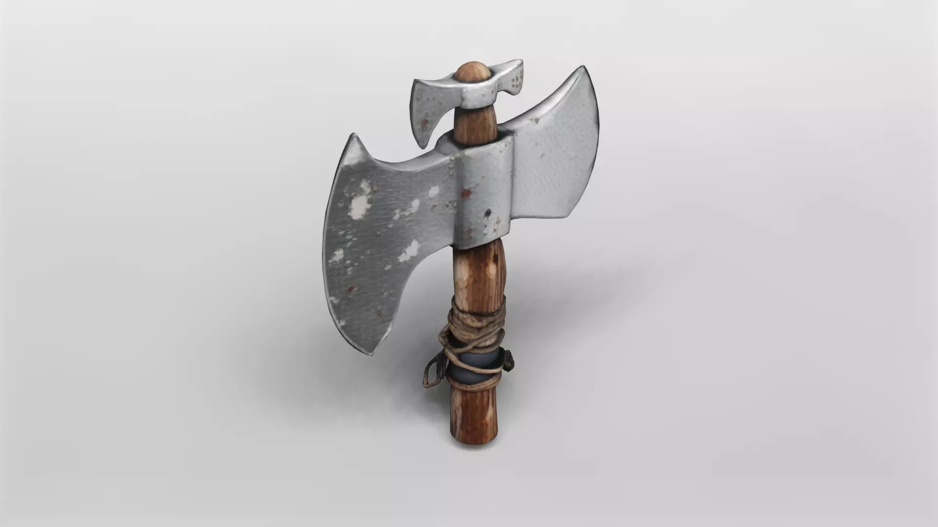 Rustic Double-Headed Battle Axe 3D Model 3D model_0