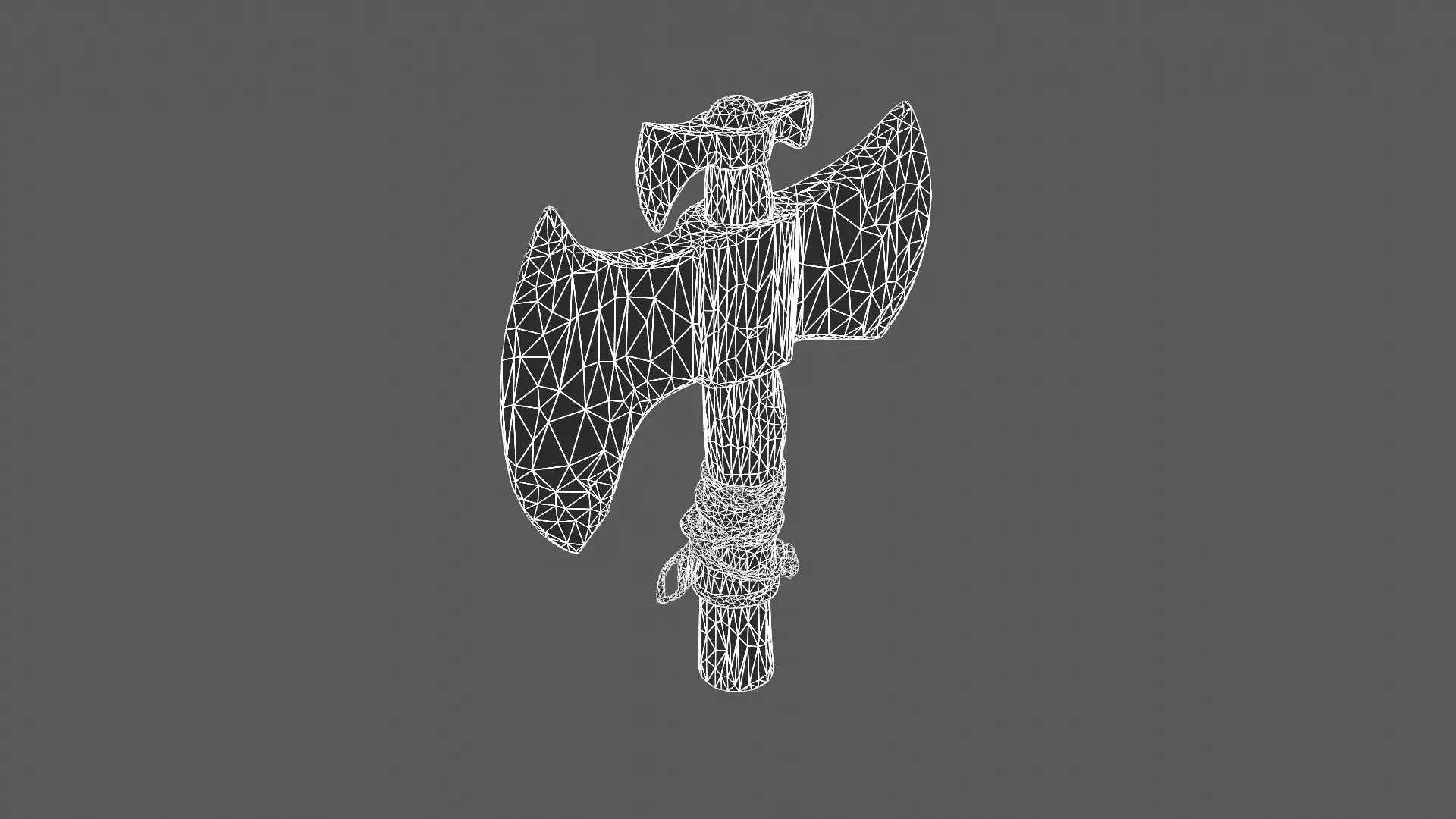 Rustic Double-Headed Battle Axe 3D Model 3D model_5