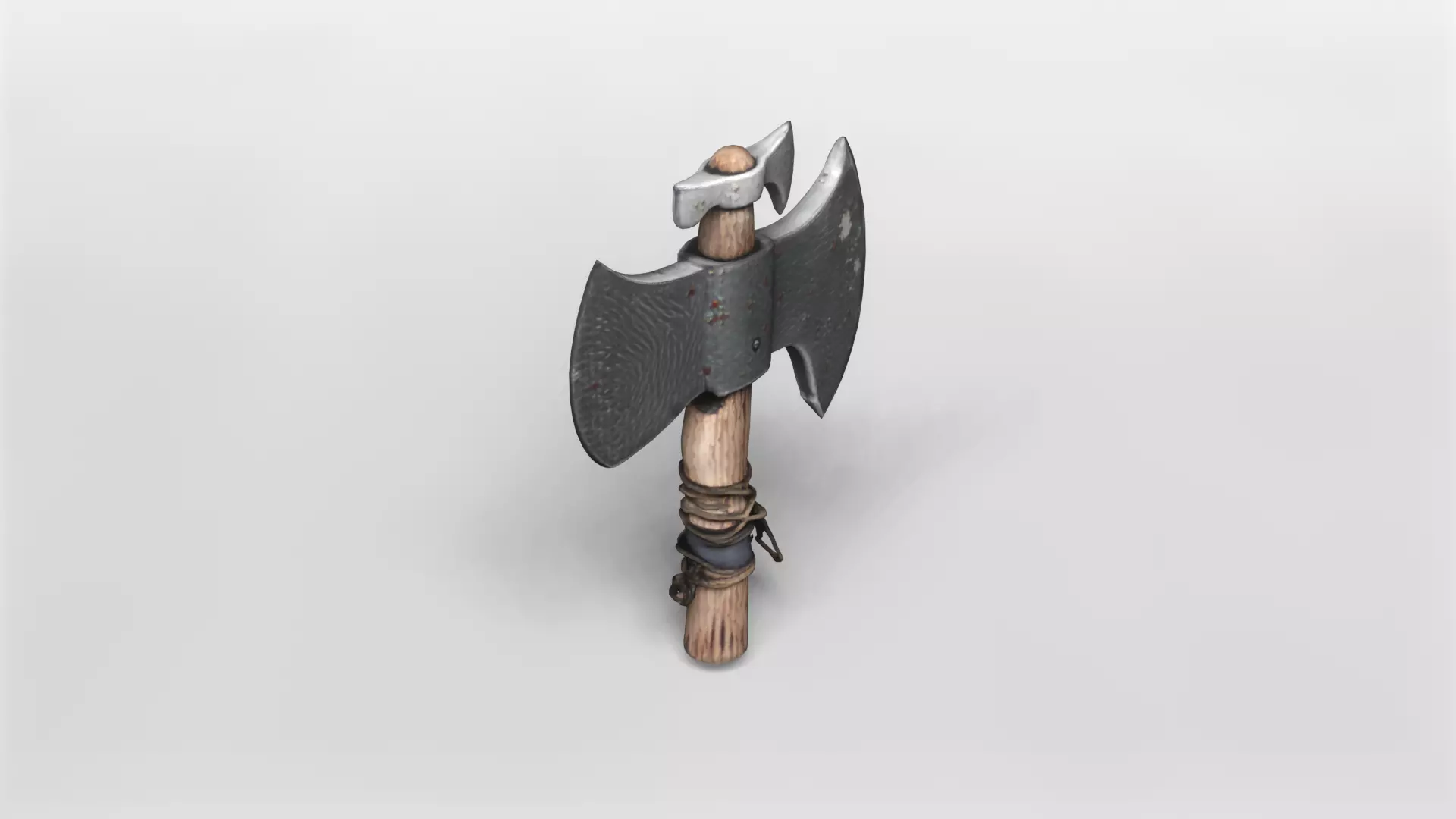 Rustic Double-Headed Battle Axe 3D Model 3D model_3