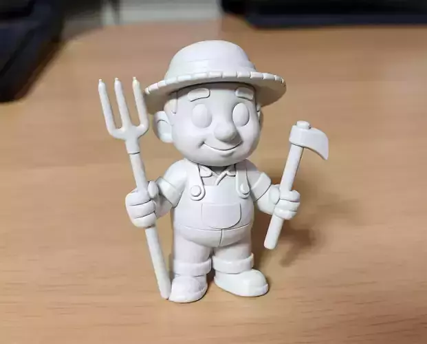 Cartoon Farmer 3D Printable 3D print model