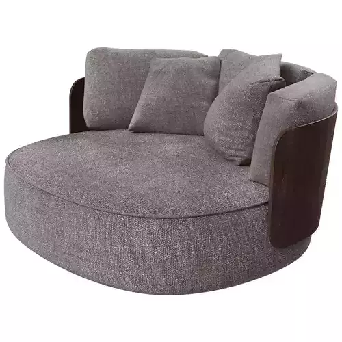 Modern Round Lounge Sofa with Cushions